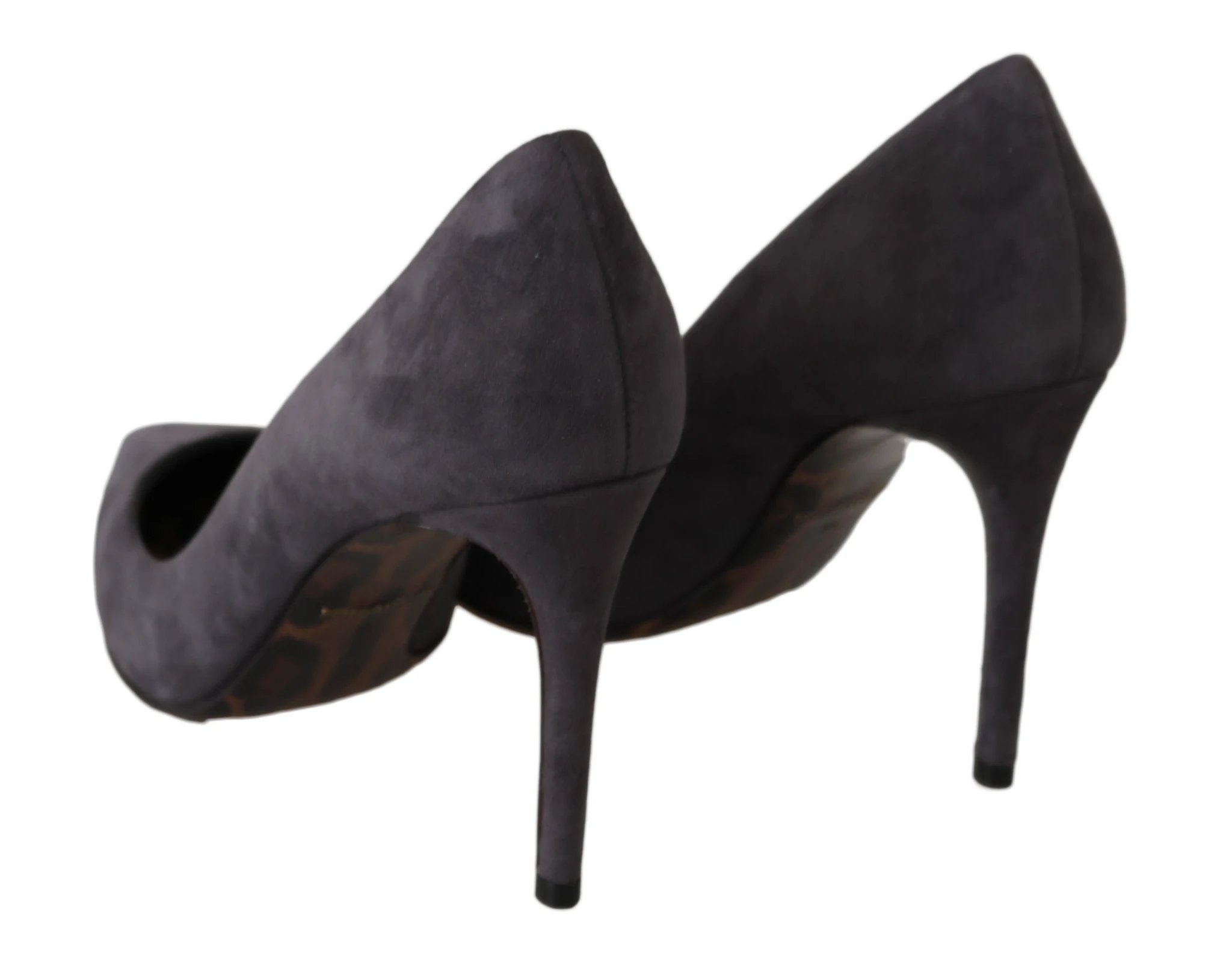 Dolce & Gabbana Gray Suede Leather Stiletto Shoes Heels by Dolce & Gabbana