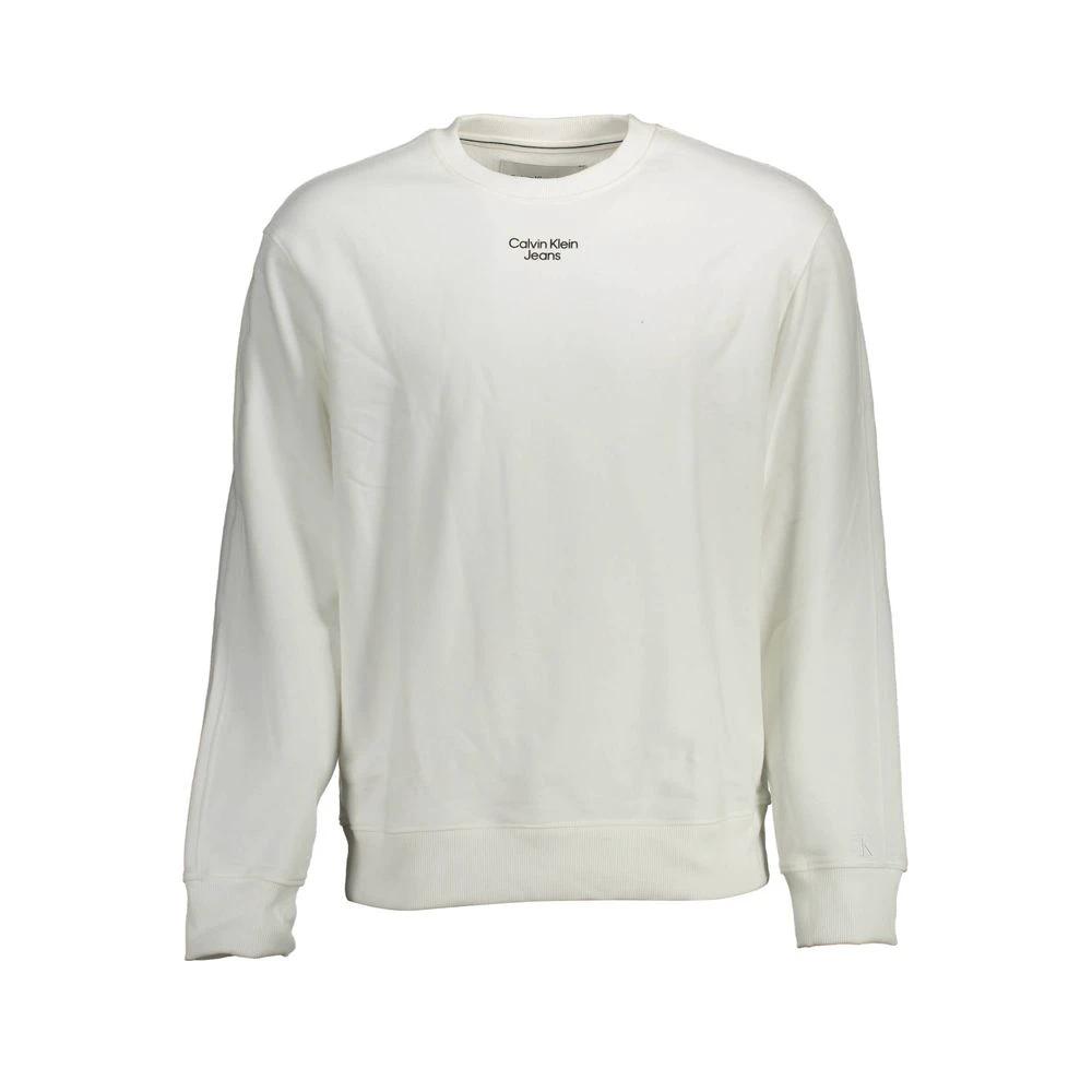 Calvin Klein White Cotton Men Sweatshirt by Calvin Klein