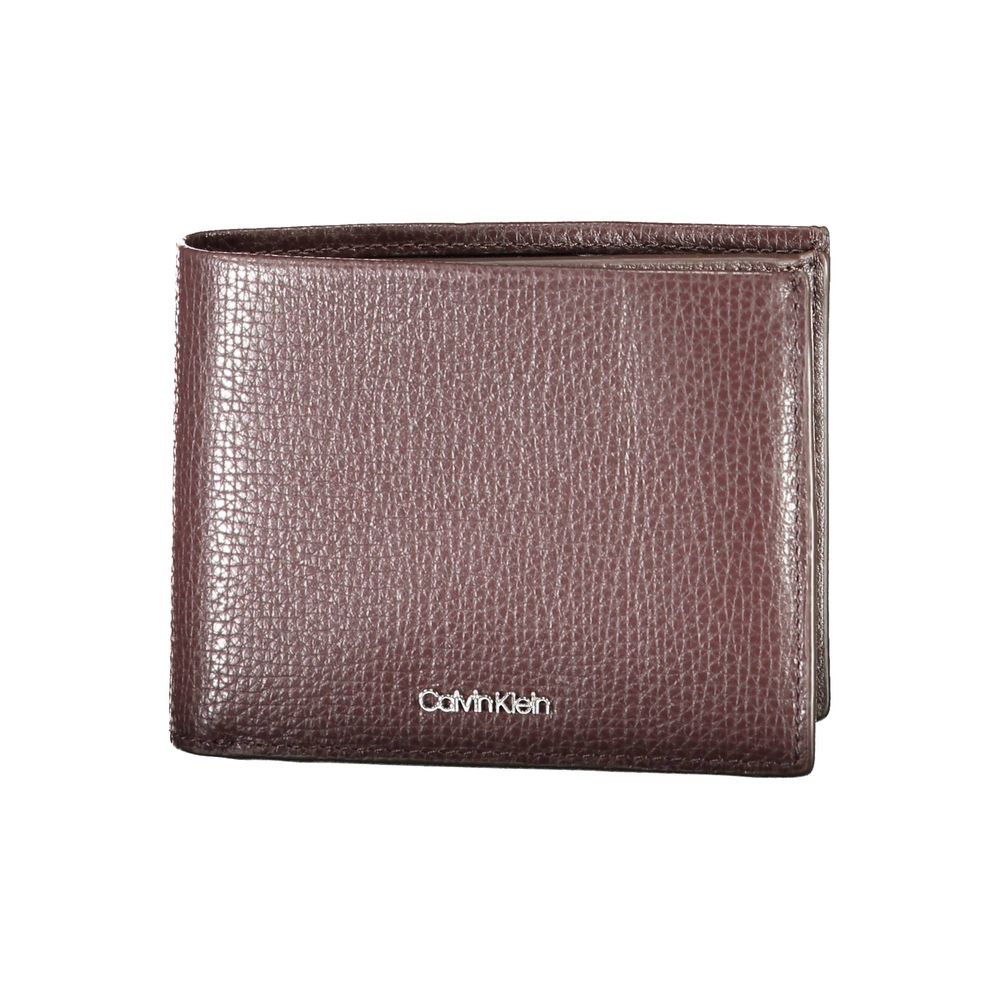 Portefeuille homme Calvin Klein en cuir marron