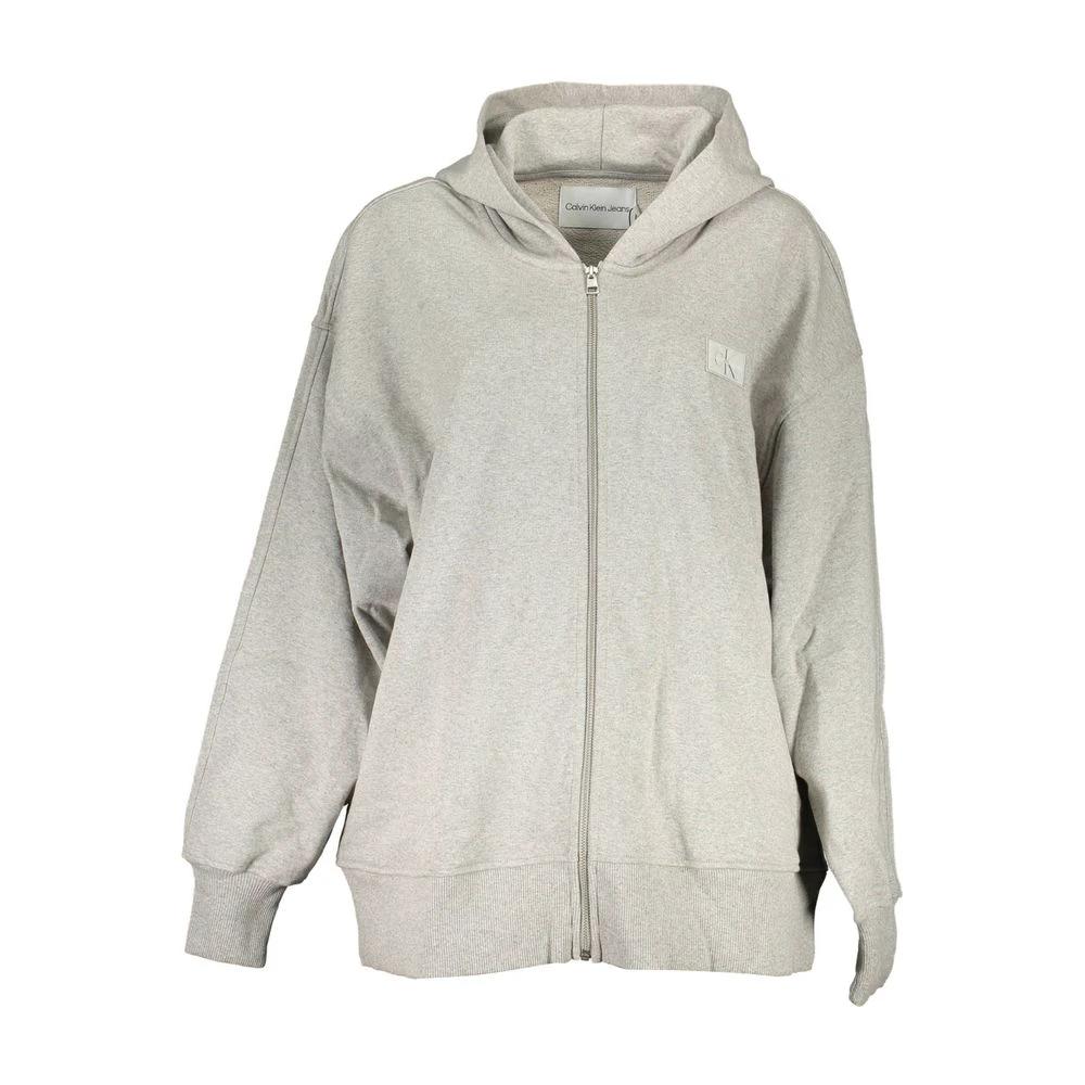 Calvin Klein Grigio Recycled Cotton Donna Felpa