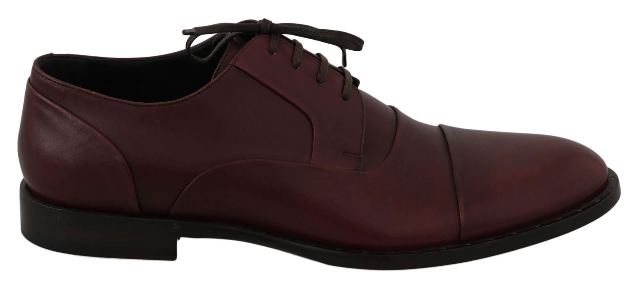 Dolce & Gabbana Red Bordeaux Leather Derby Formal Shoes by Dolce & Gabbana