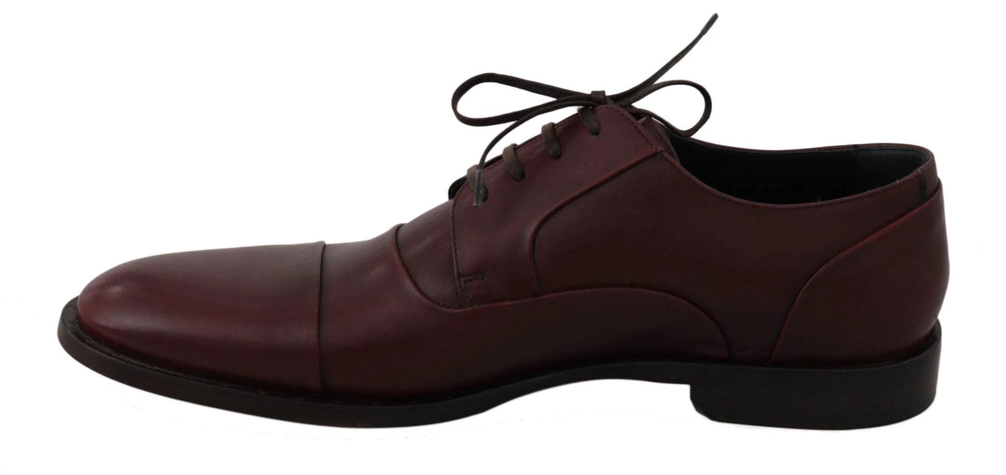 Dolce & Gabbana Red Bordeaux Leather Derby Formal Shoes by Dolce & Gabbana