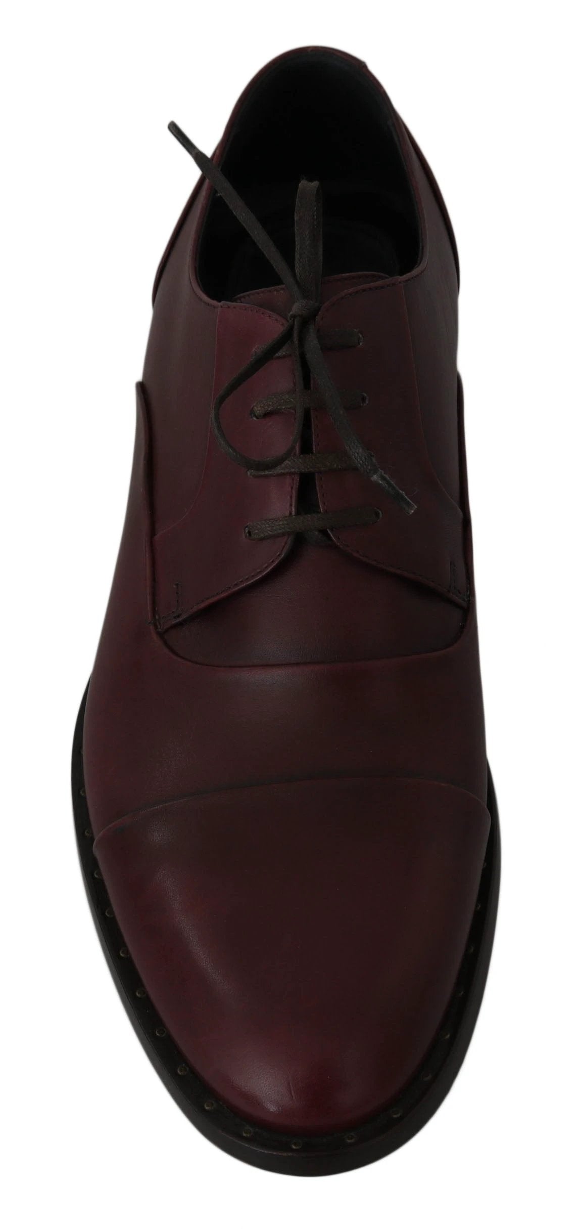 Dolce & Gabbana Red Bordeaux Leather Derby Formal Shoes by Dolce & Gabbana