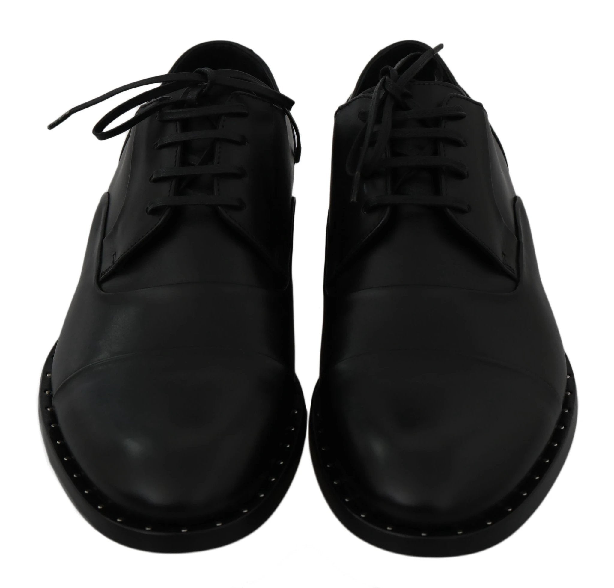 Dolce & Gabbana Black Leather Derby Formal Shoes by Dolce & Gabbana