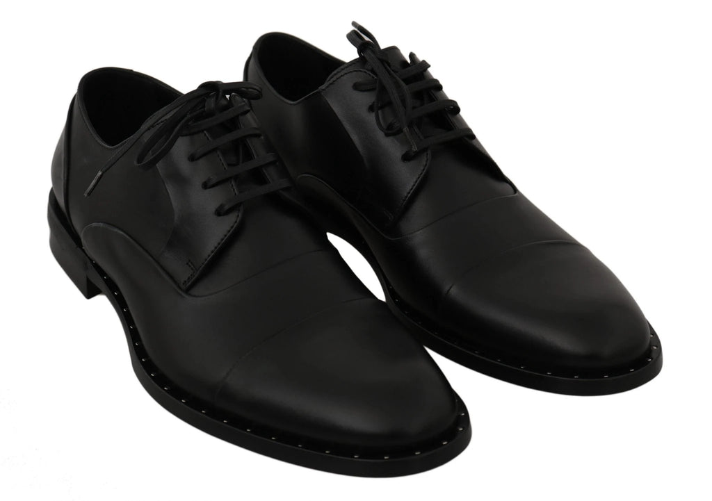 Dolce & Gabbana Black Leather Derby Formal Shoes by Dolce & Gabbana