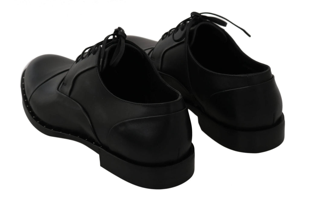 Dolce & Gabbana Black Leather Derby Formal Shoes by Dolce & Gabbana