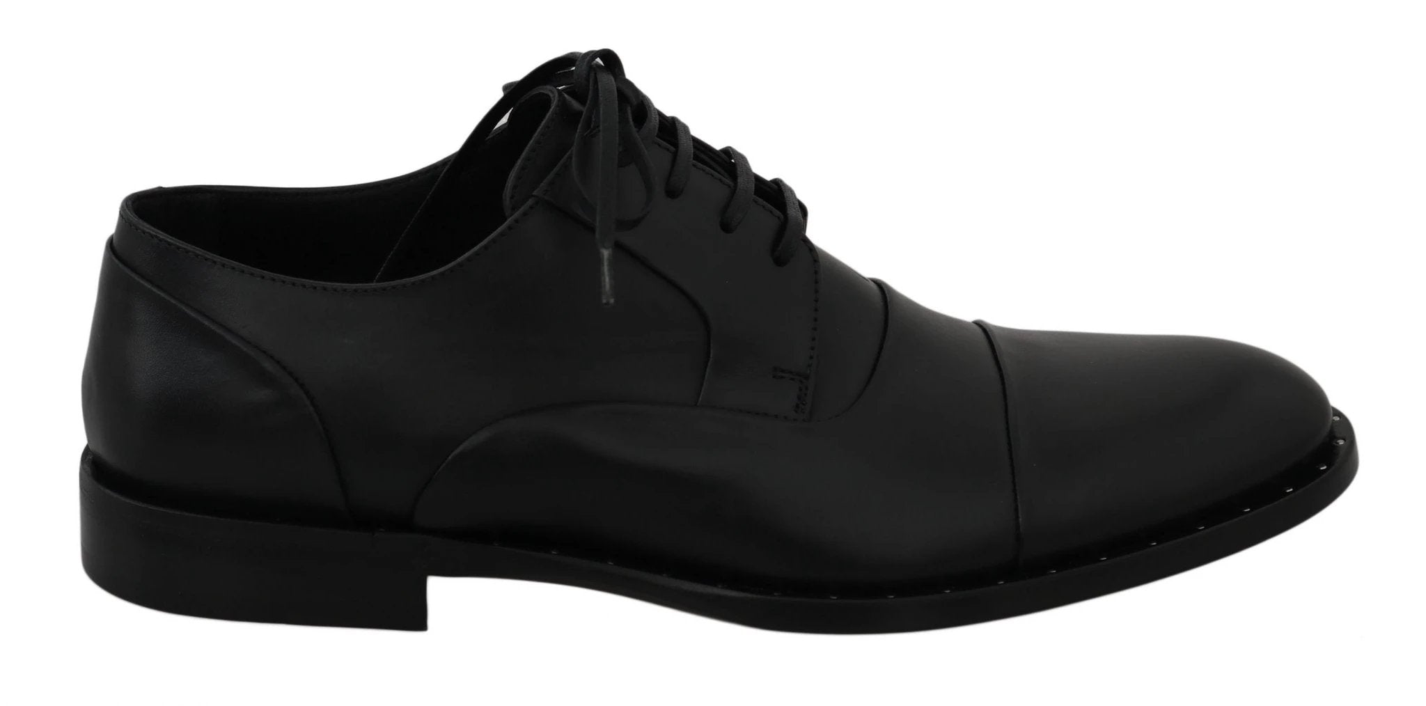 Dolce & Gabbana Black Leather Derby Formal Shoes by Dolce & Gabbana