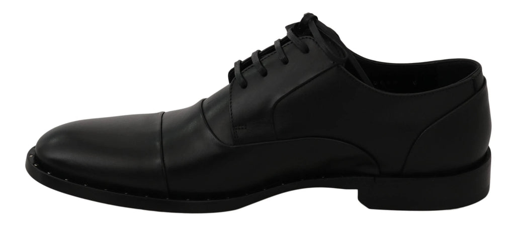 Dolce & Gabbana Black Leather Derby Formal Shoes by Dolce & Gabbana