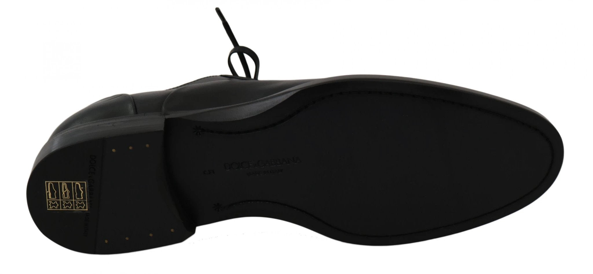 Dolce & Gabbana Black Leather Derby Formal Shoes by Dolce & Gabbana