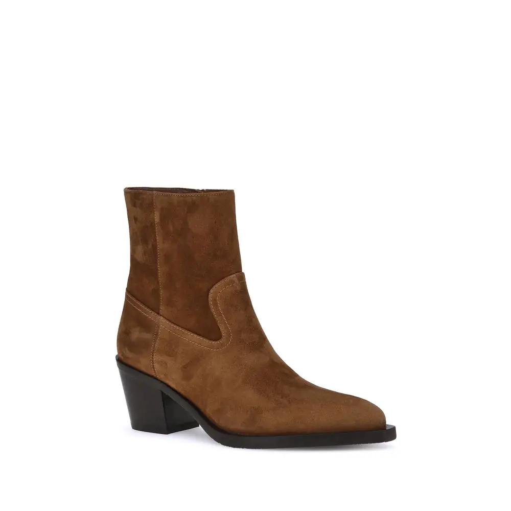 Bottines Stuart Weitzman Bos Taurus en cuir de veau marron