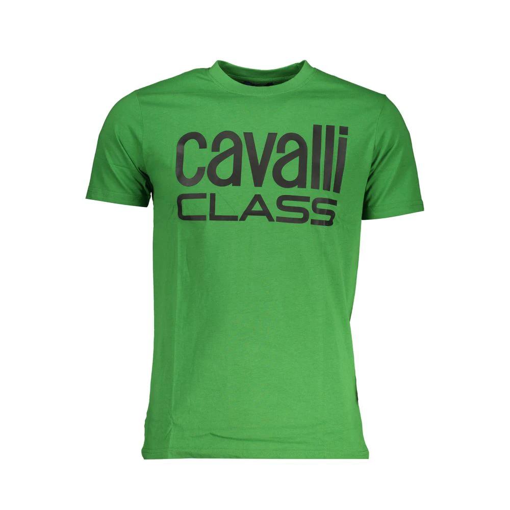 T-shirt homme Cavalli Class Verde en coton