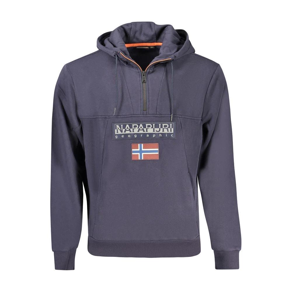 Napapijri Blue Cotton Men's Hoodie