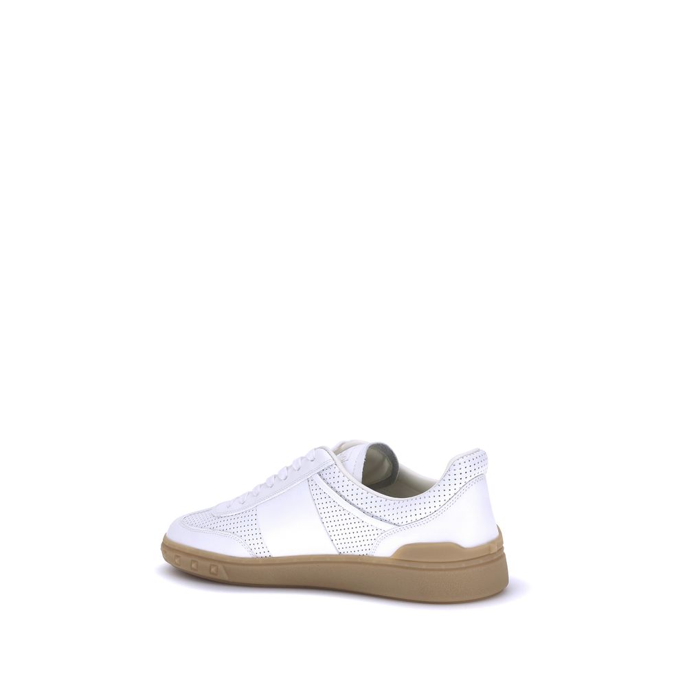 Valentino Garavani White Calf Leather Bos Taurus Low Top Sneakers
