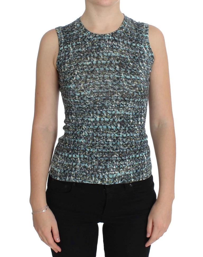 Dolce & Gabbana Blue Wool Sweater Sleeveless Pullover by Dolce & Gabbana