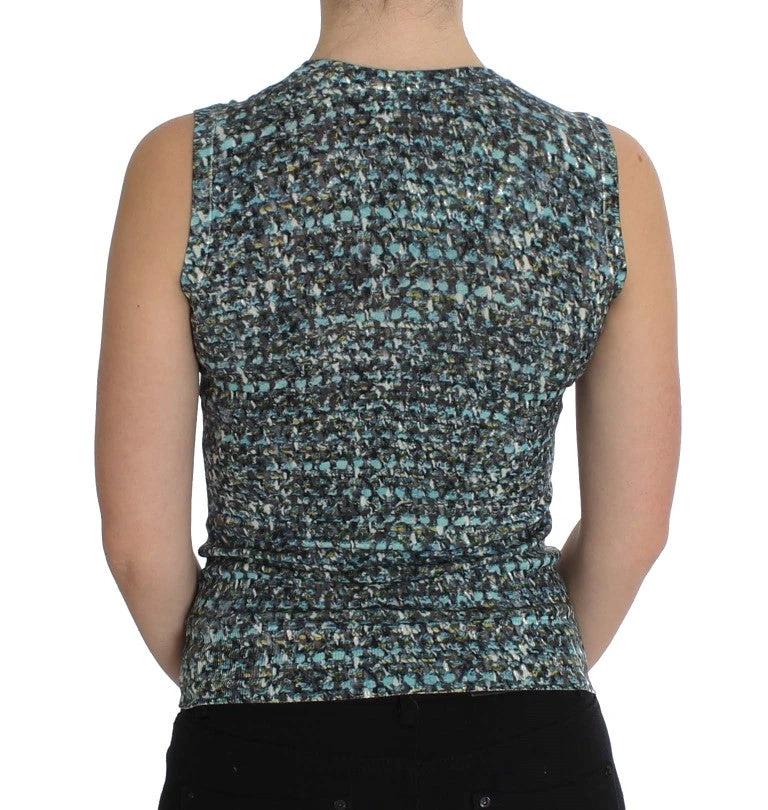 Dolce & Gabbana Blue Wool Sweater Sleeveless Pullover by Dolce & Gabbana