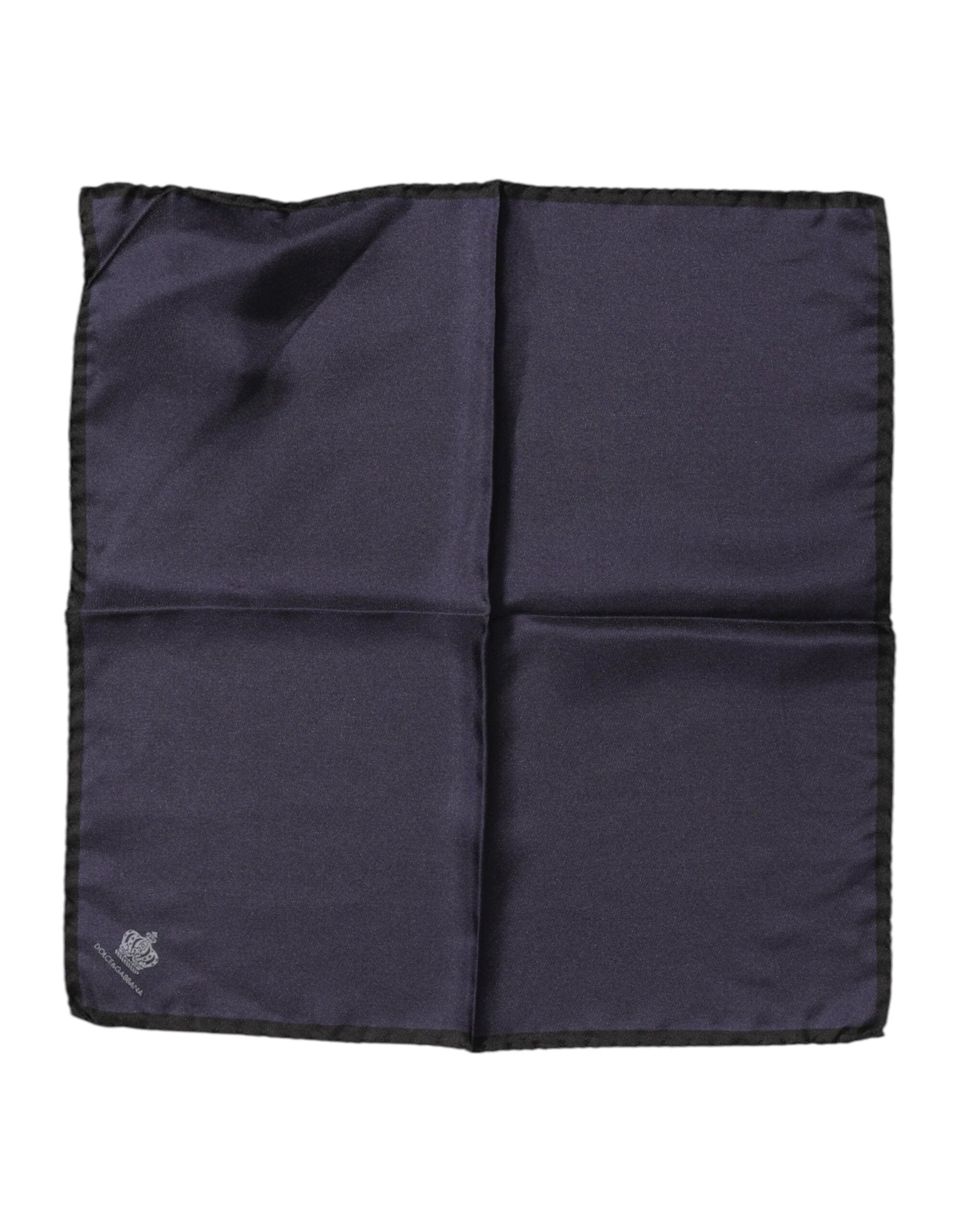 Dolce & Gabbana Blue DG Crown Silk Square Men Foulard Scarf by Dolce & Gabbana