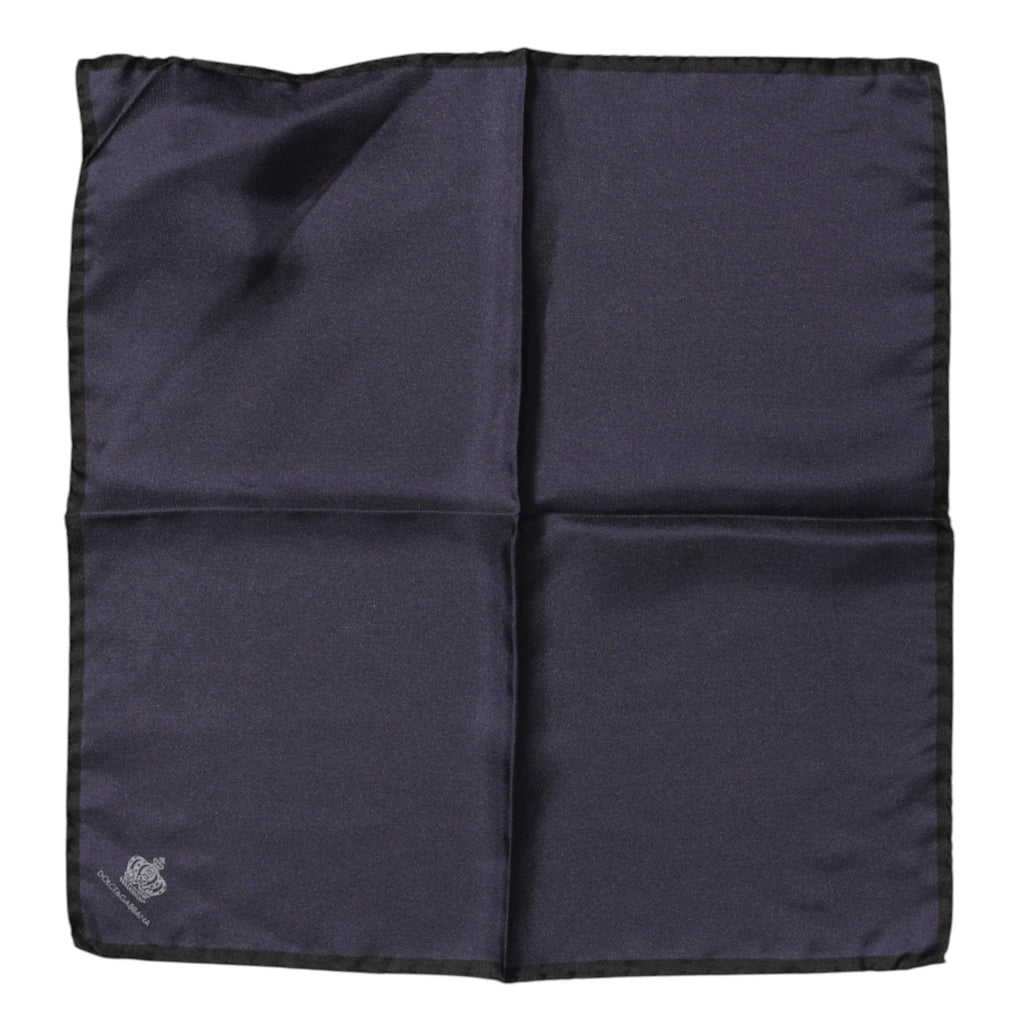 Dolce & Gabbana Blue DG Crown Silk Square Men Foulard Scarf by Dolce & Gabbana