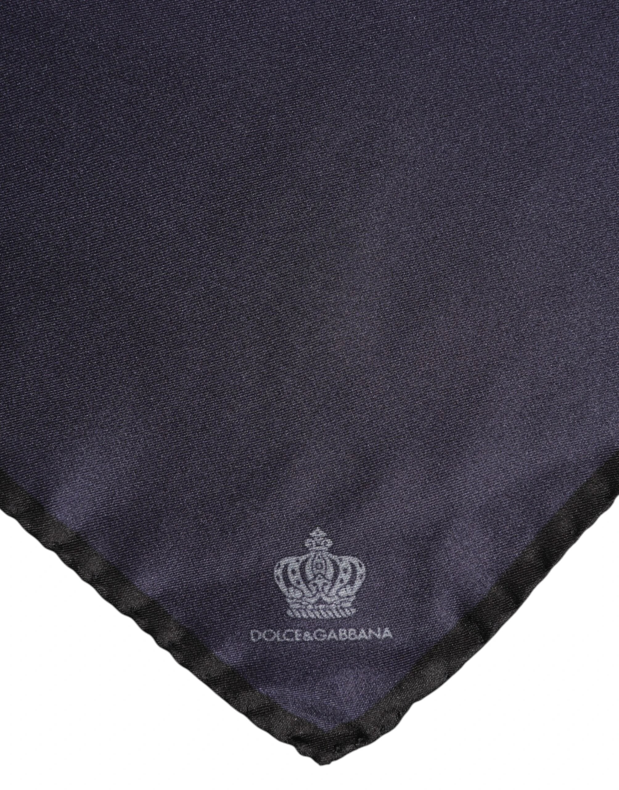 Dolce & Gabbana Blue DG Crown Silk Square Men Foulard Scarf by Dolce & Gabbana