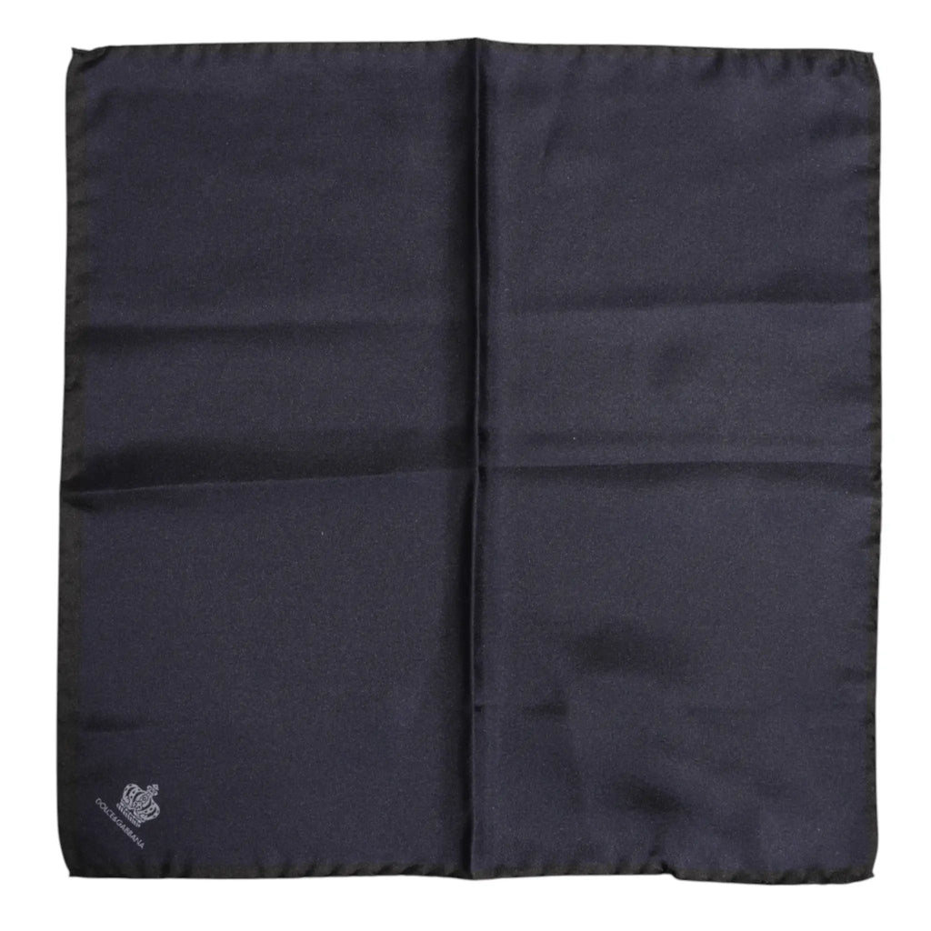 Foulard carré en soie bleu Dolce &amp; Gabbana DG Crown pour homme