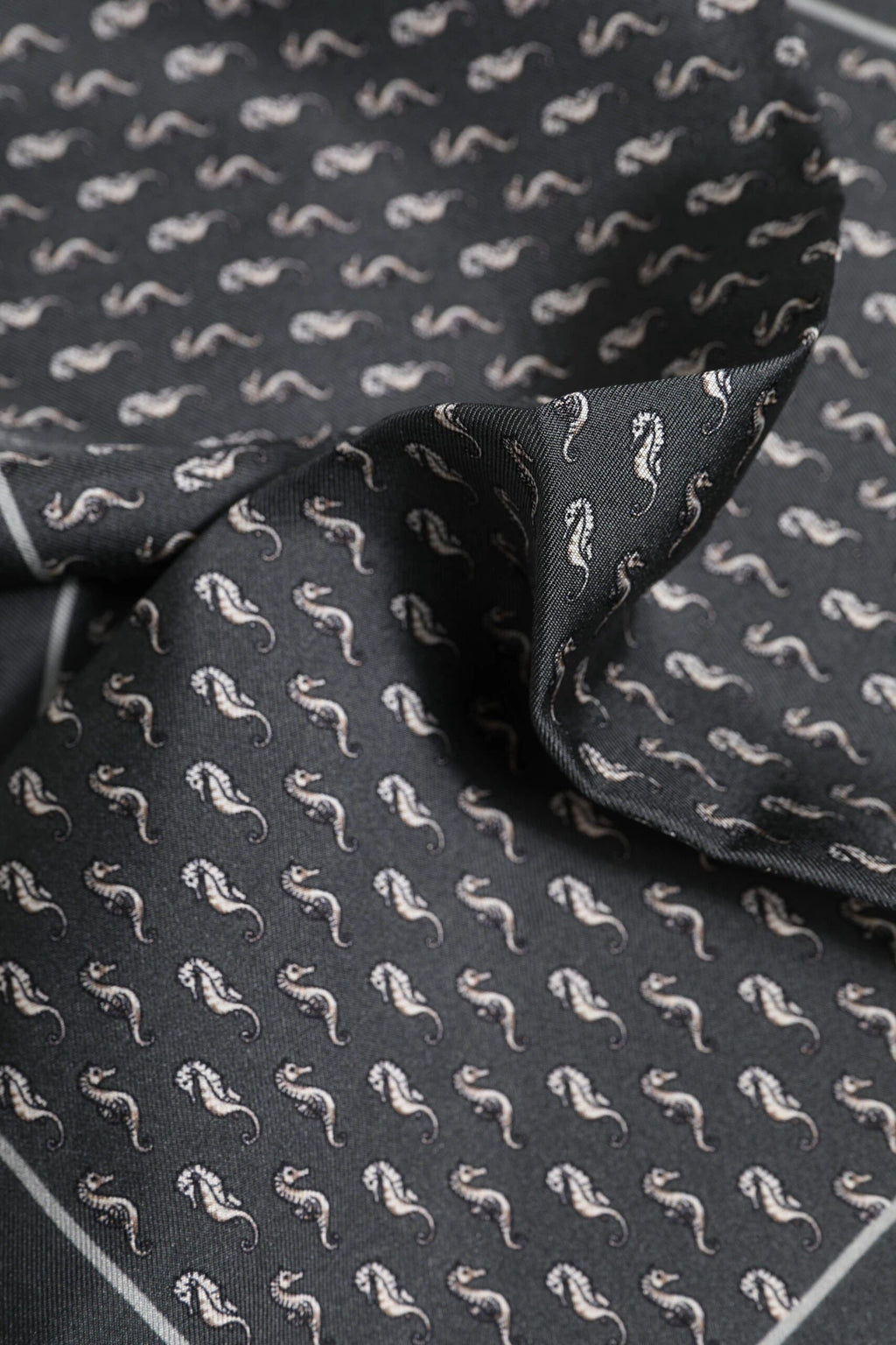 Dolce & Gabbana Black Fish Print Silk Square Men Foulard Scarf by Dolce & Gabbana