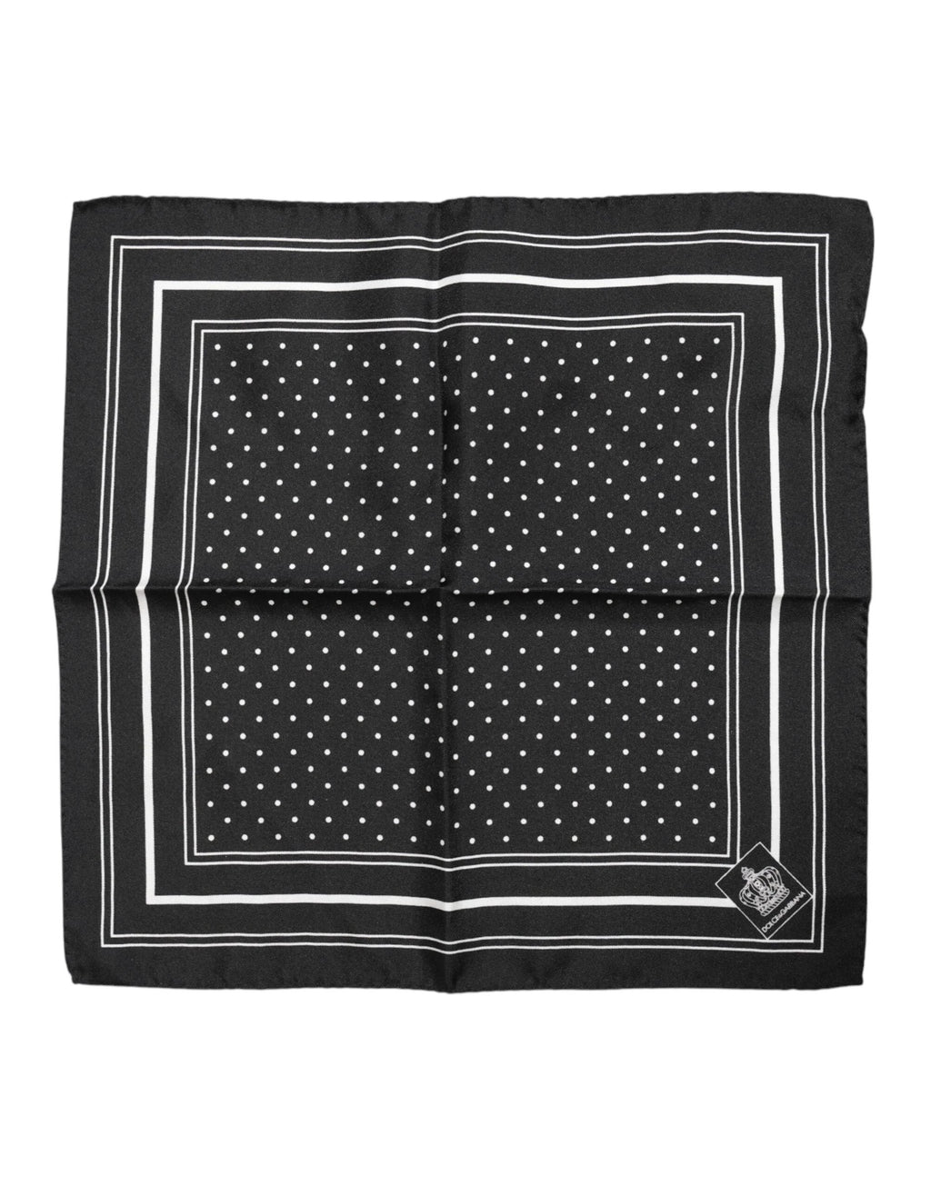 Dolce & Gabbana Black White Polka Dot Men Foulard Scarf by Dolce & Gabbana