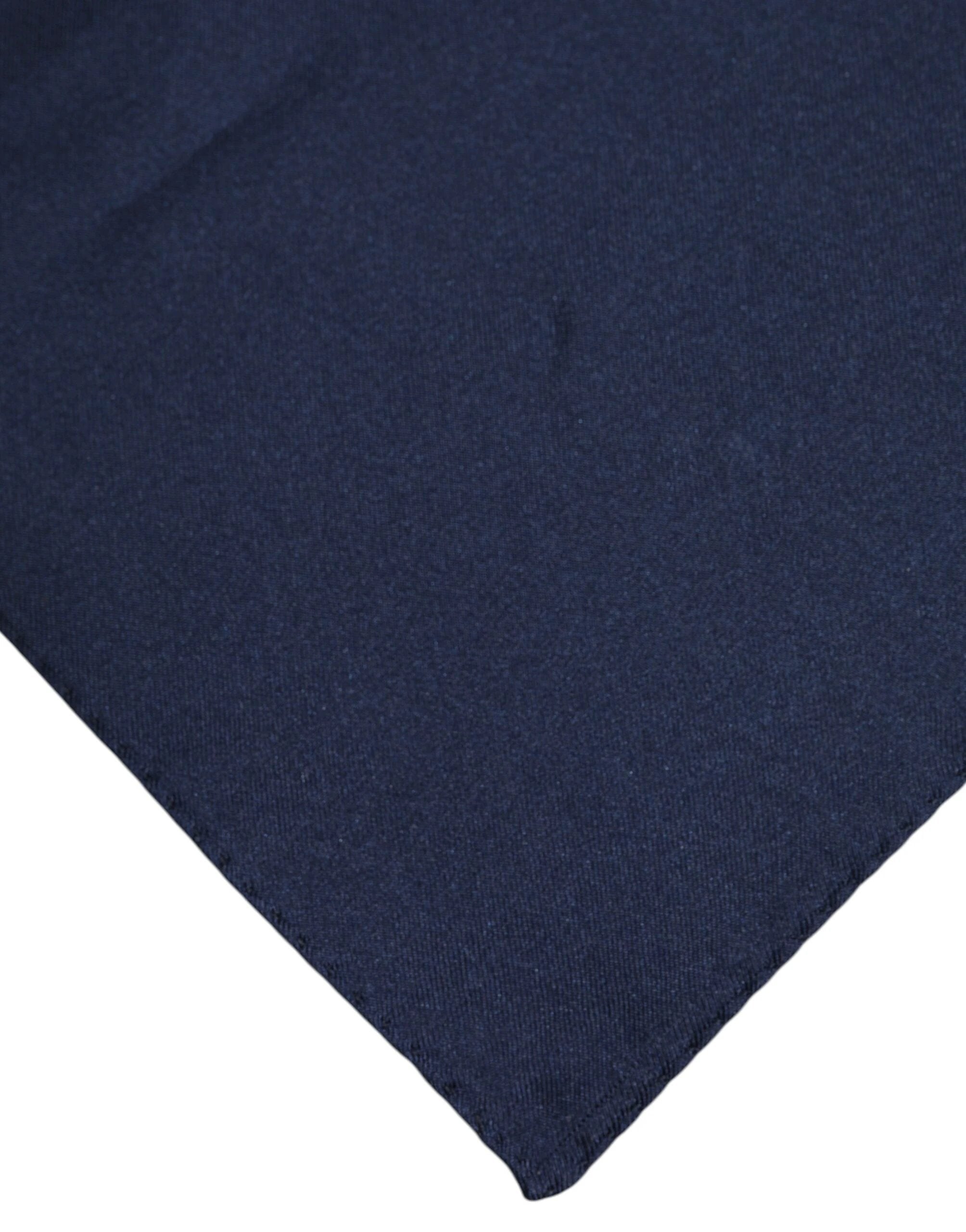 Dolce & Gabbana Dark Blue Silk Square Men Foulard Scarf by Dolce & Gabbana