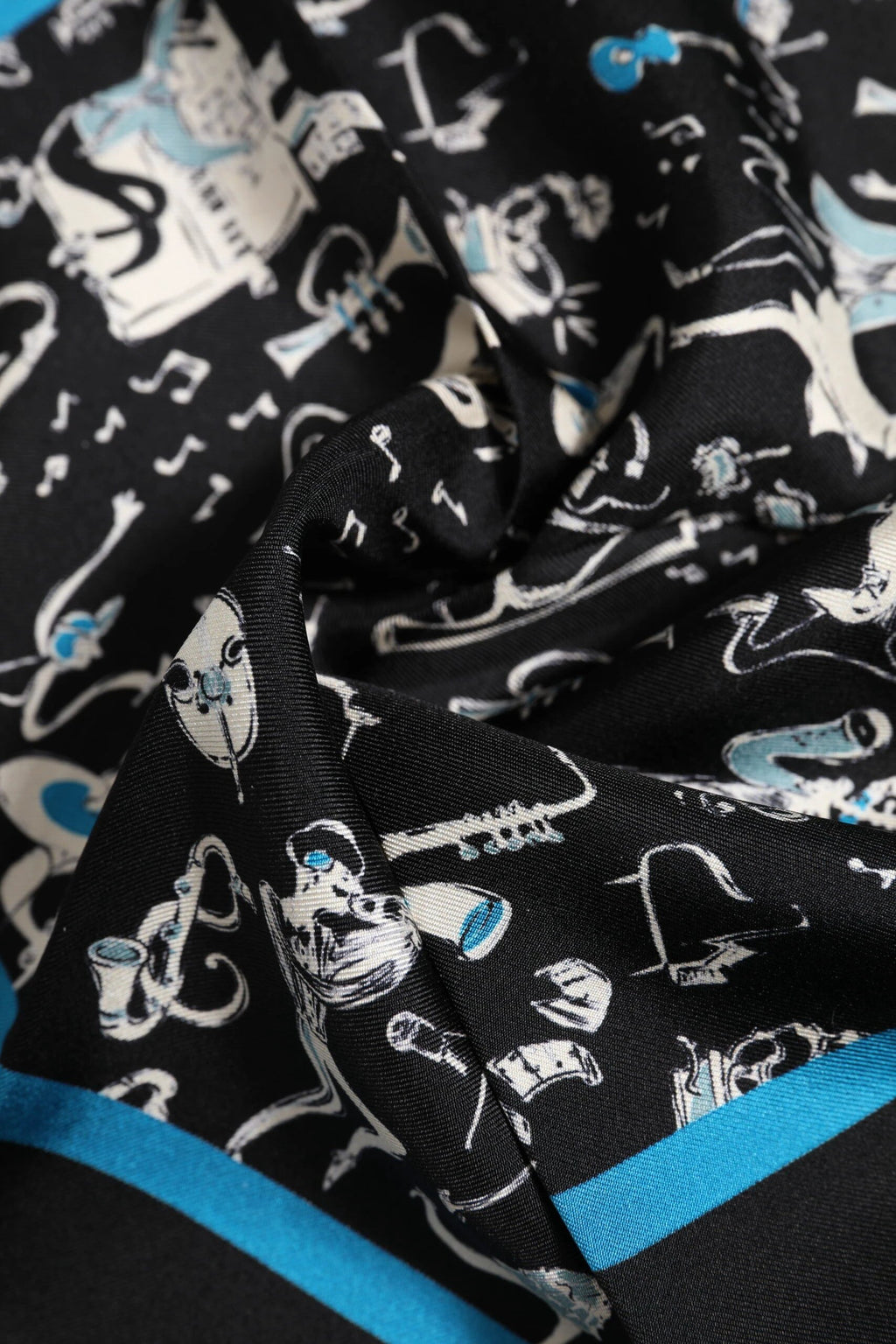 Dolce & Gabbana Black Jazz Club Silk Square Men Foulard Scarf by Dolce & Gabbana