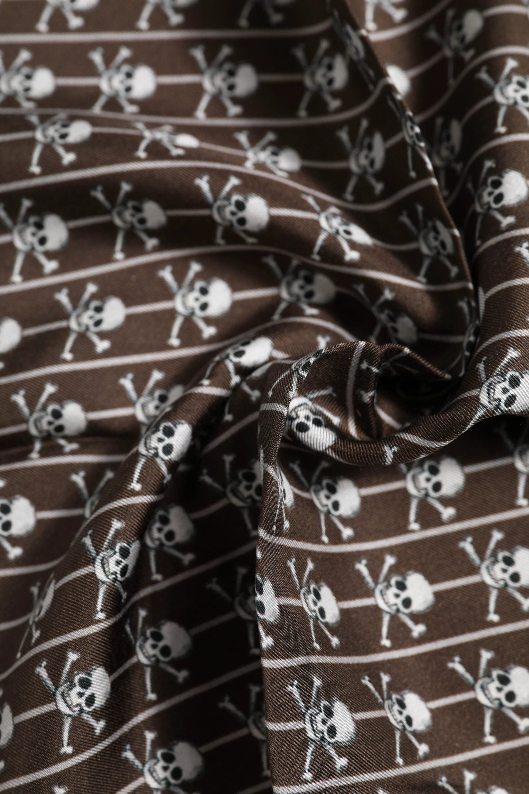 Dolce & Gabbana Brown Skull Silk Square Men Foulard Scarf by Dolce & Gabbana