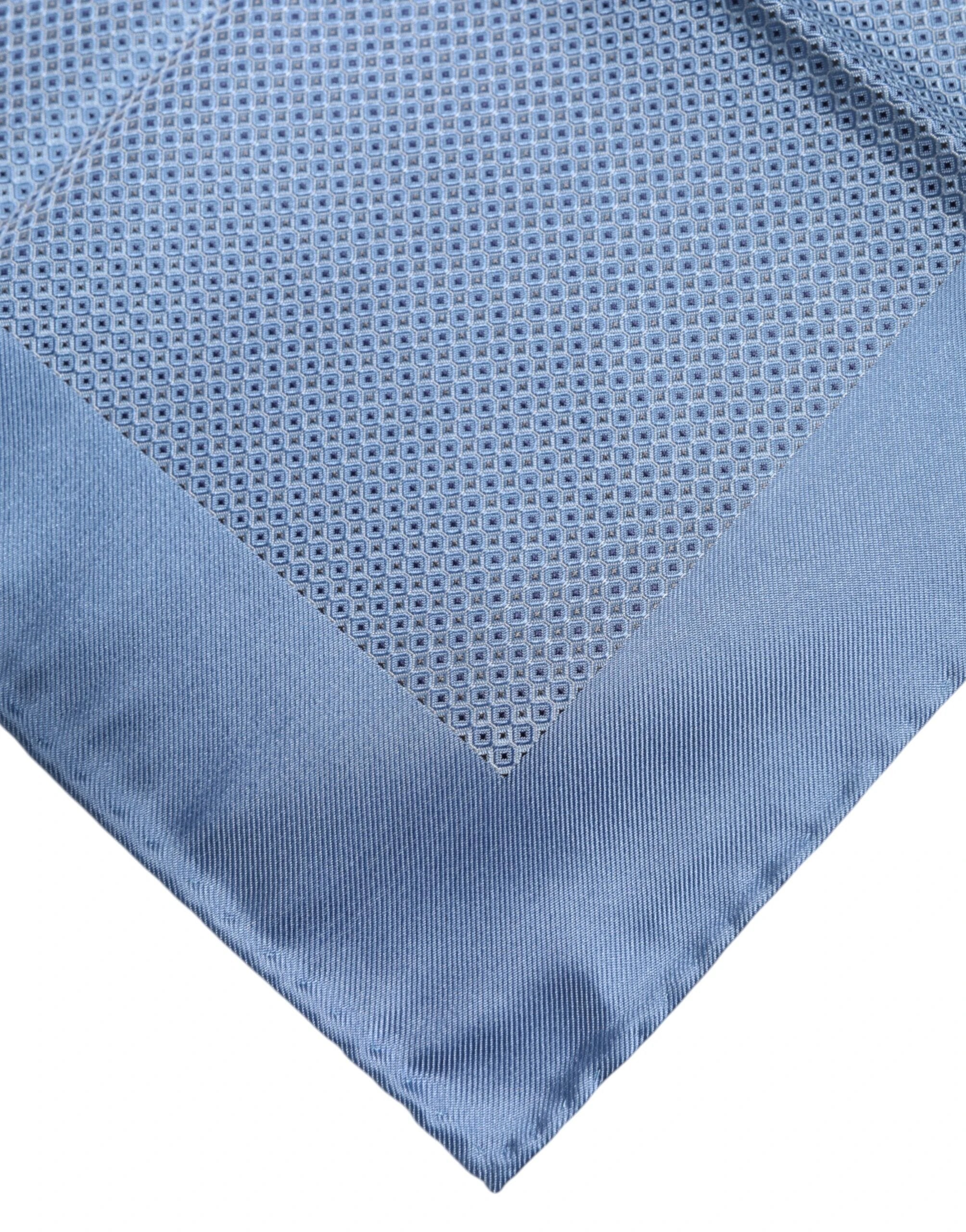 Dolce & Gabbana Light Blue Silk Square Men Foulard Scarf by Dolce & Gabbana
