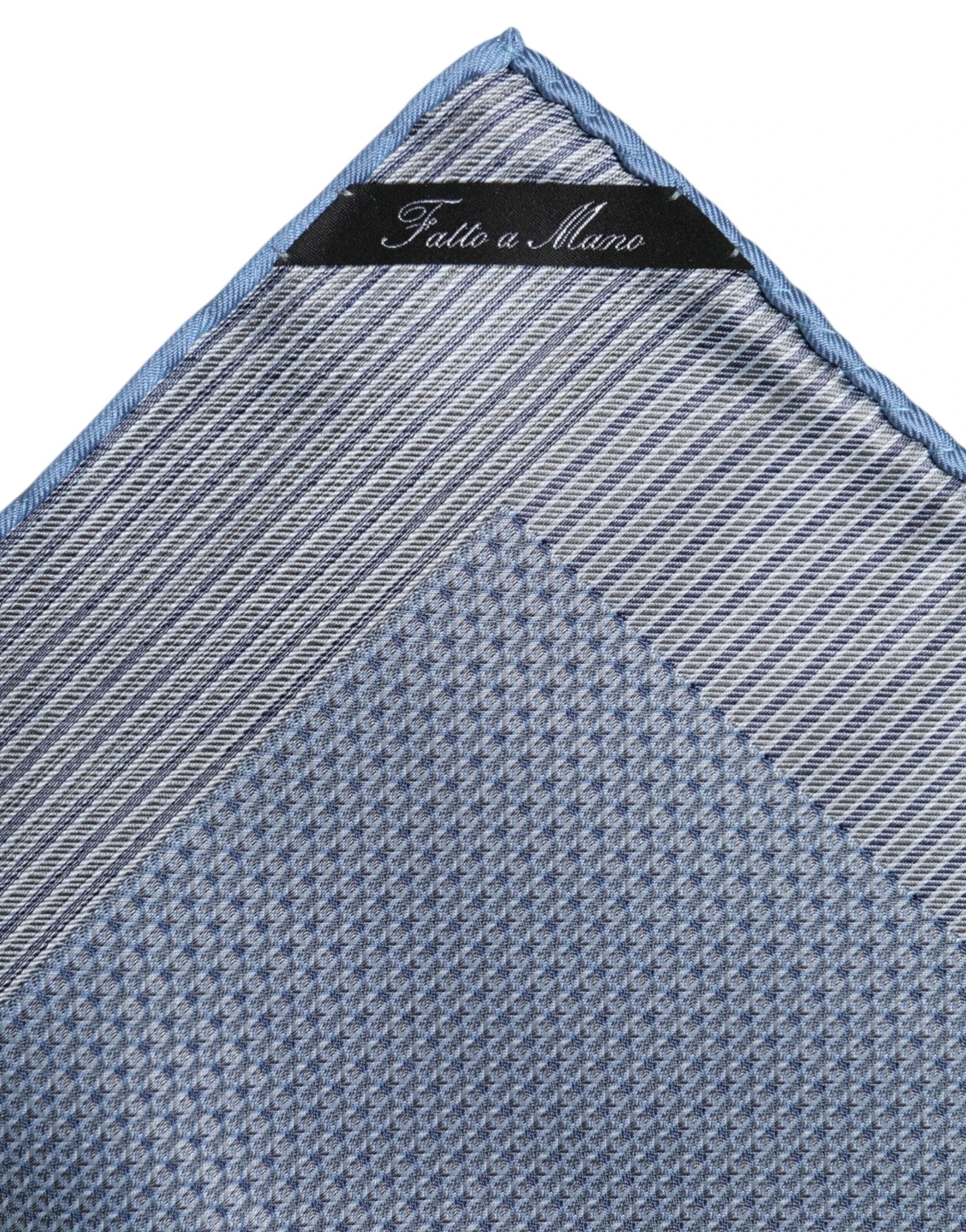 Dolce & Gabbana Light Blue Silk Square Men Foulard Scarf by Dolce & Gabbana