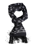 Dolce & Gabbana Black Silk Crown Fringes Men Foulard Scarf by Dolce & Gabbana
