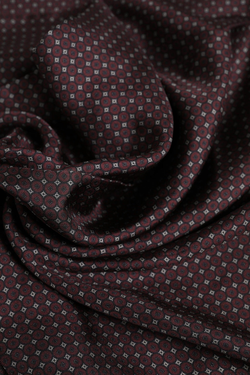 Dolce & Gabbana Maroon Dotted Silk Fringes Foulard Scarf by Dolce & Gabbana