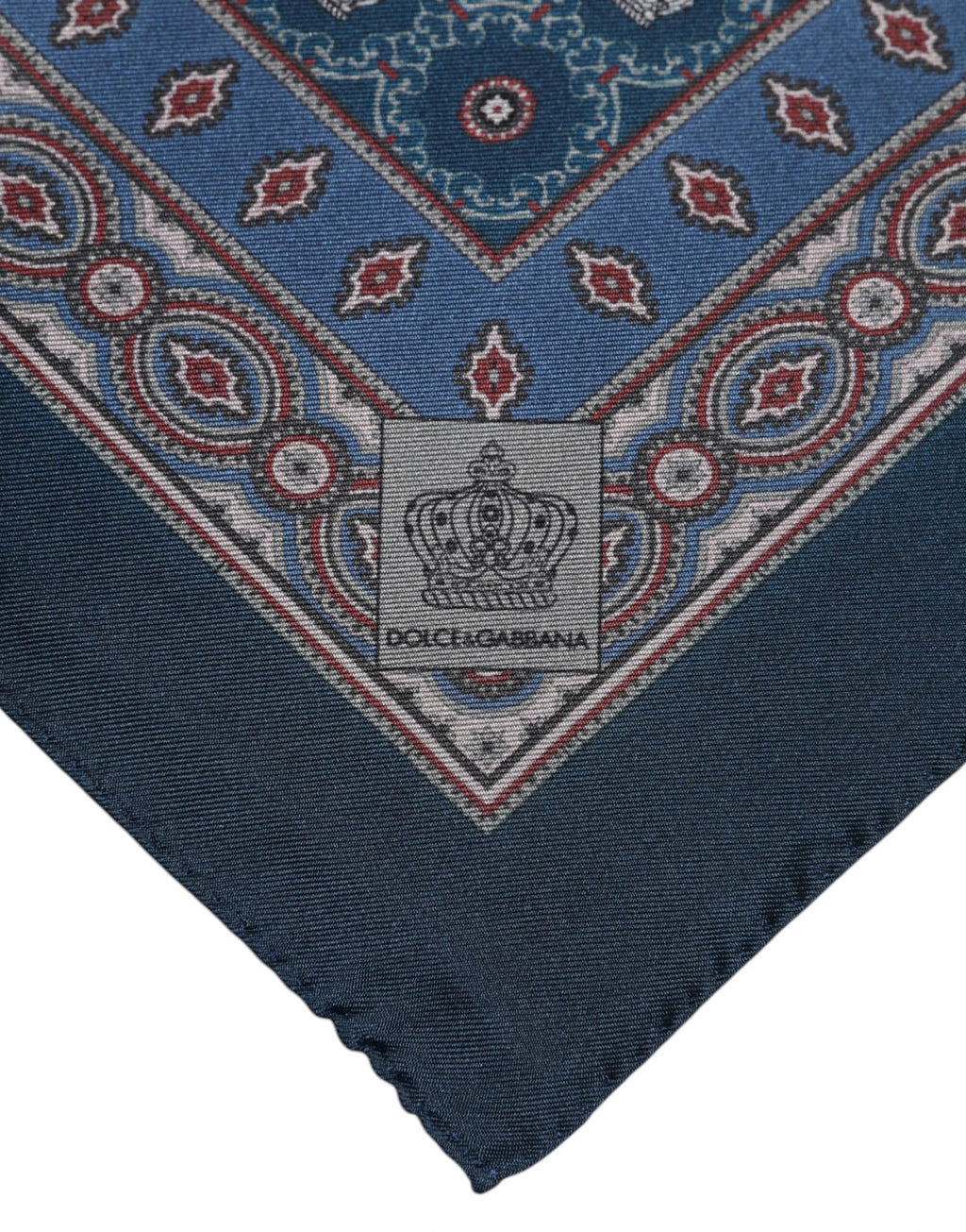 Dolce & Gabbana Blue Printed Silk Square Men Foulard Scarf by Dolce & Gabbana