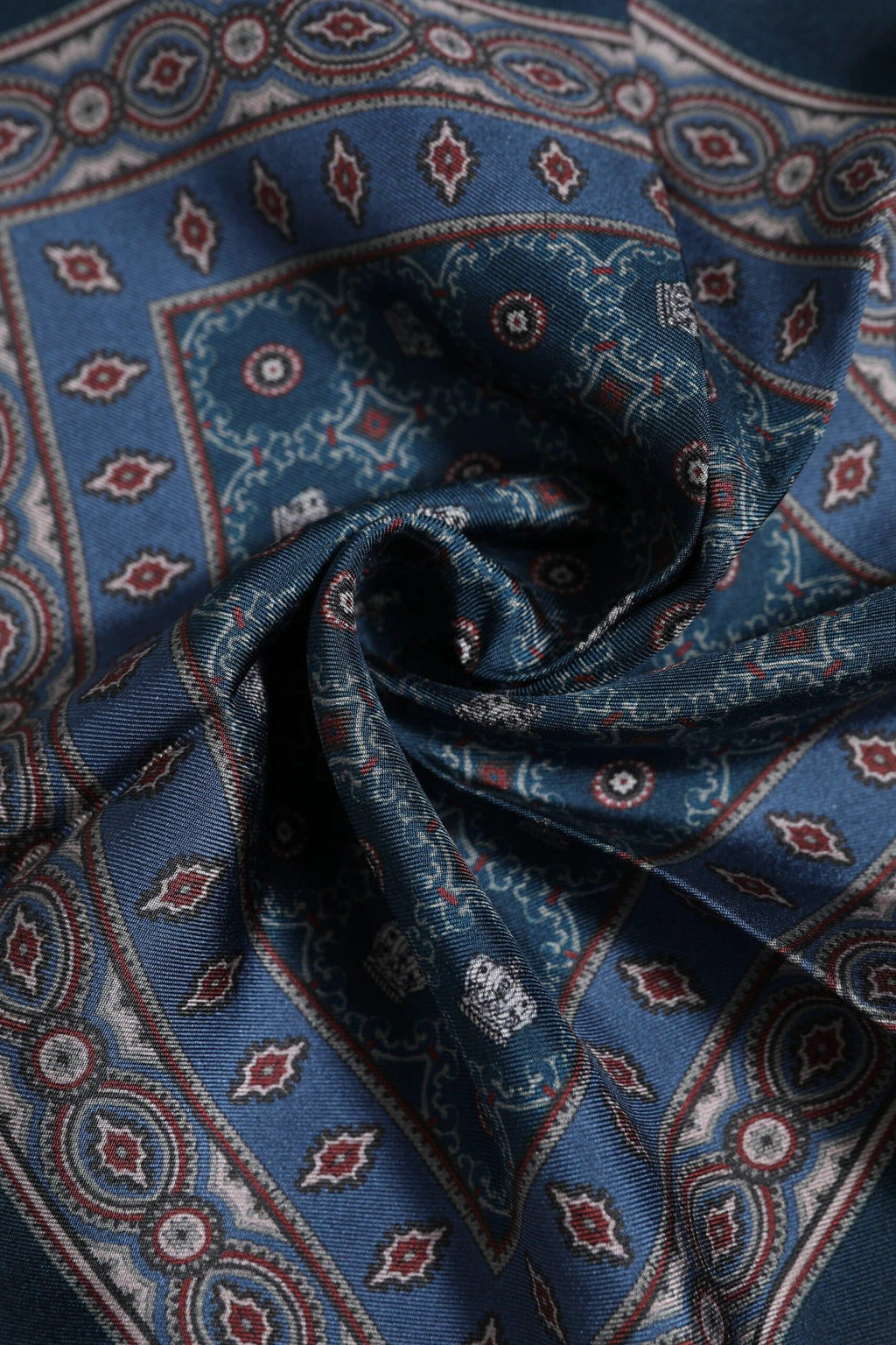 Dolce & Gabbana Blue Printed Silk Square Men Foulard Scarf by Dolce & Gabbana