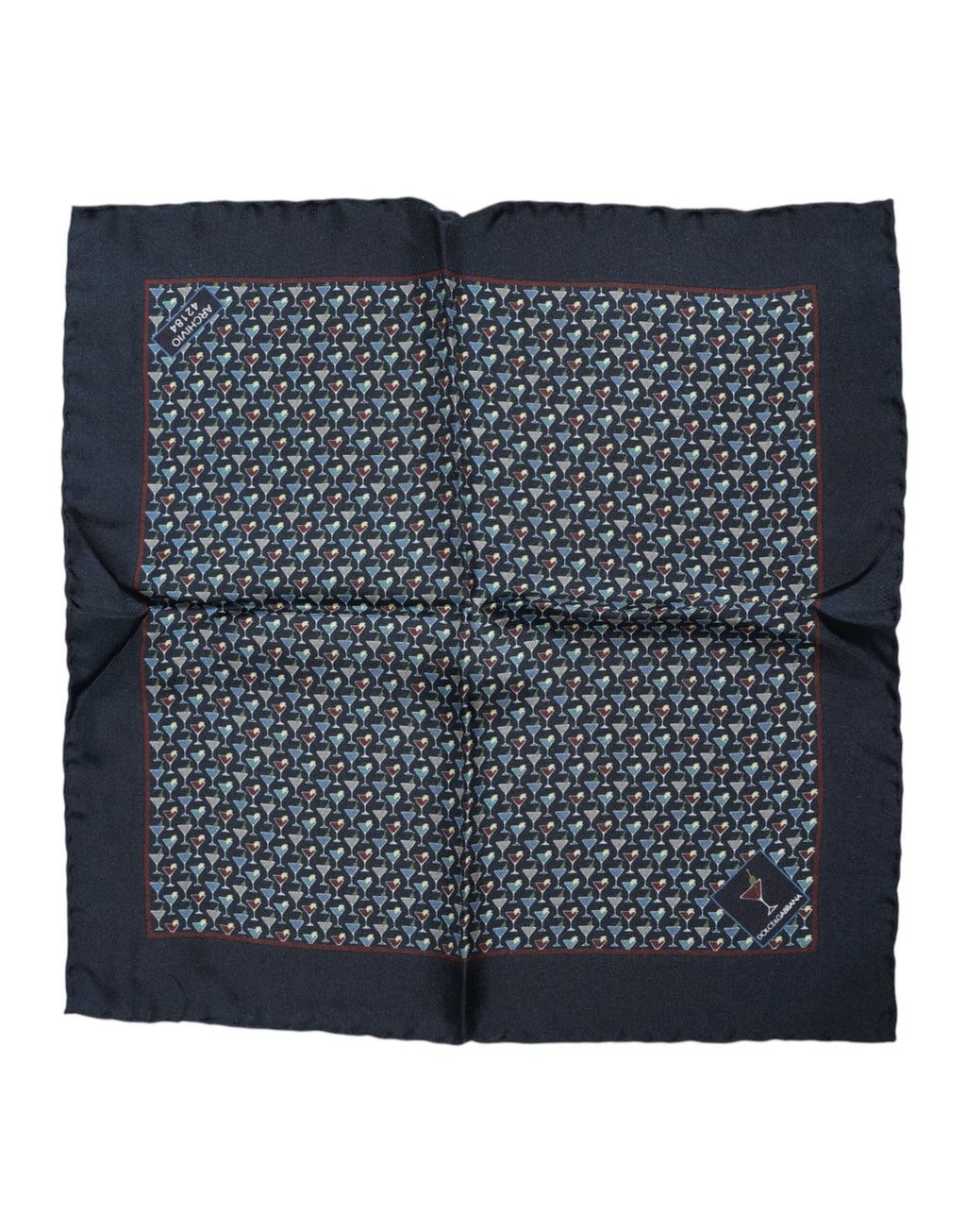 Dolce & Gabbana Blue Cocktail Silk Square Foulard Scarf by Dolce & Gabbana
