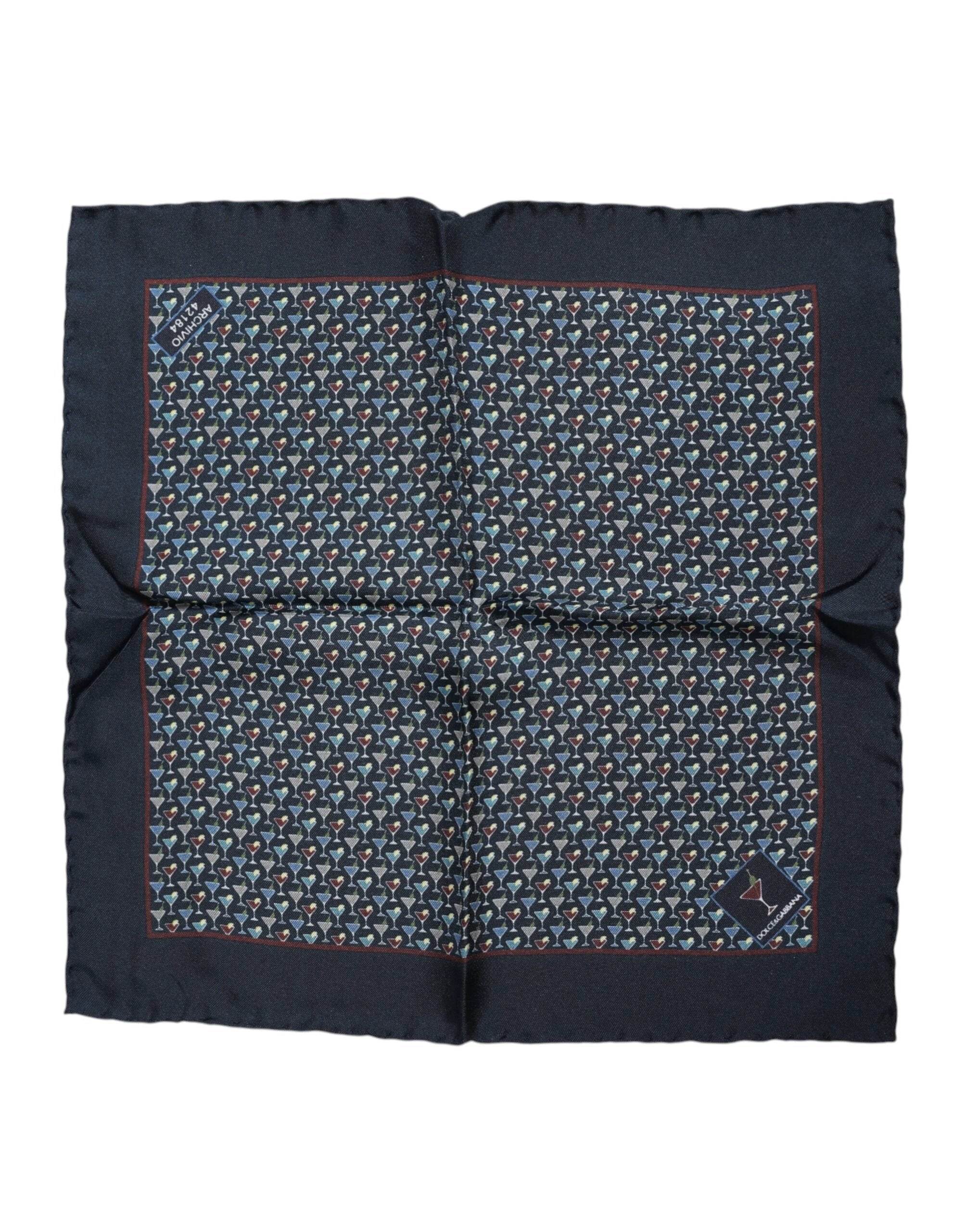 Dolce & Gabbana Blue Cocktail Silk Square Foulard Scarf by Dolce & Gabbana