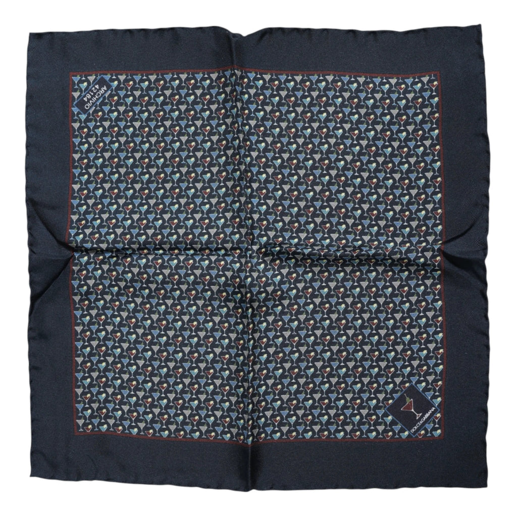 Dolce & Gabbana Blue Cocktail Silk Square Foulard Scarf by Dolce & Gabbana