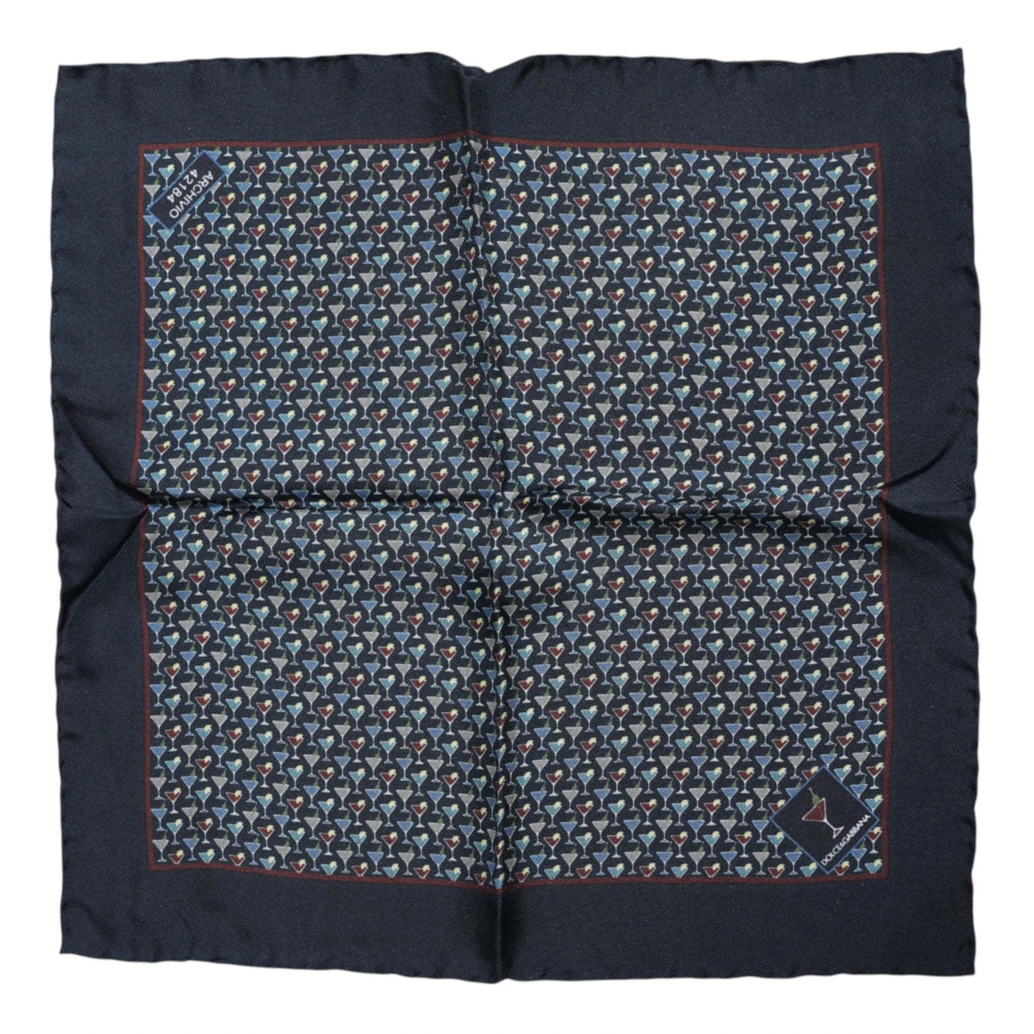 Dolce & Gabbana Blue Cocktail Silk Square Foulard Scarf by Dolce & Gabbana
