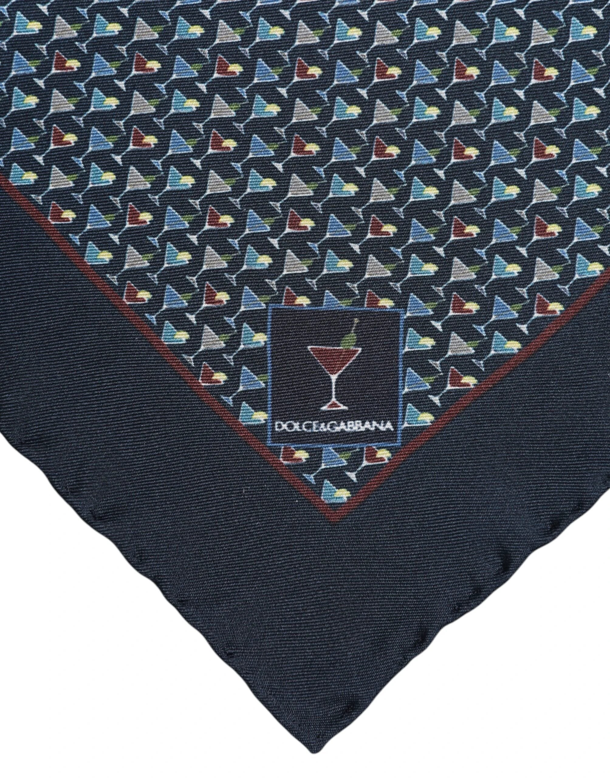 Dolce & Gabbana Blue Cocktail Silk Square Foulard Scarf by Dolce & Gabbana