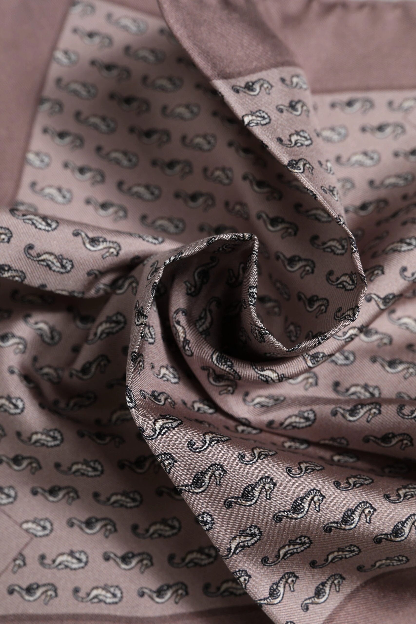 Dolce & Gabbana Brown Sea Horse Silk Square Foulard Scarf by Dolce & Gabbana