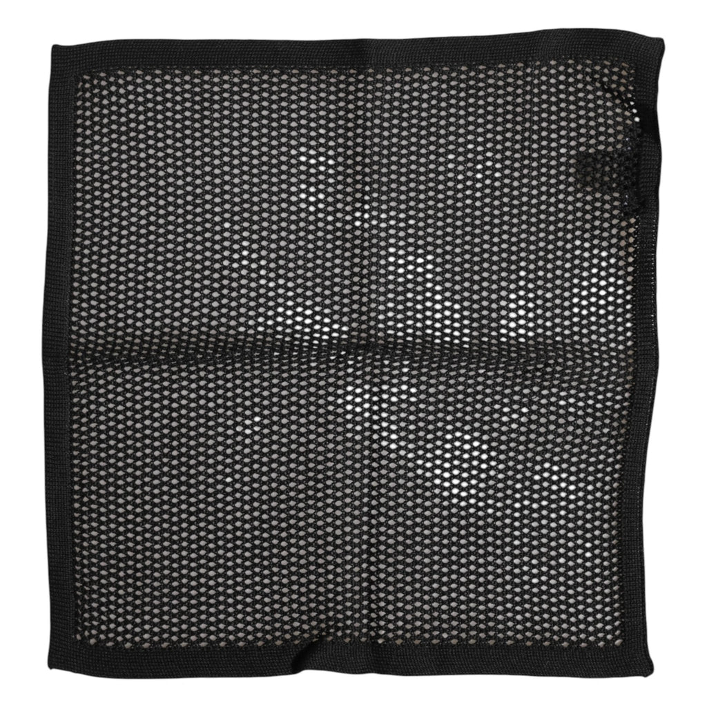 Dolce & Gabbana Black Patterned Cotton Square Foulard Scarf by Dolce & Gabbana