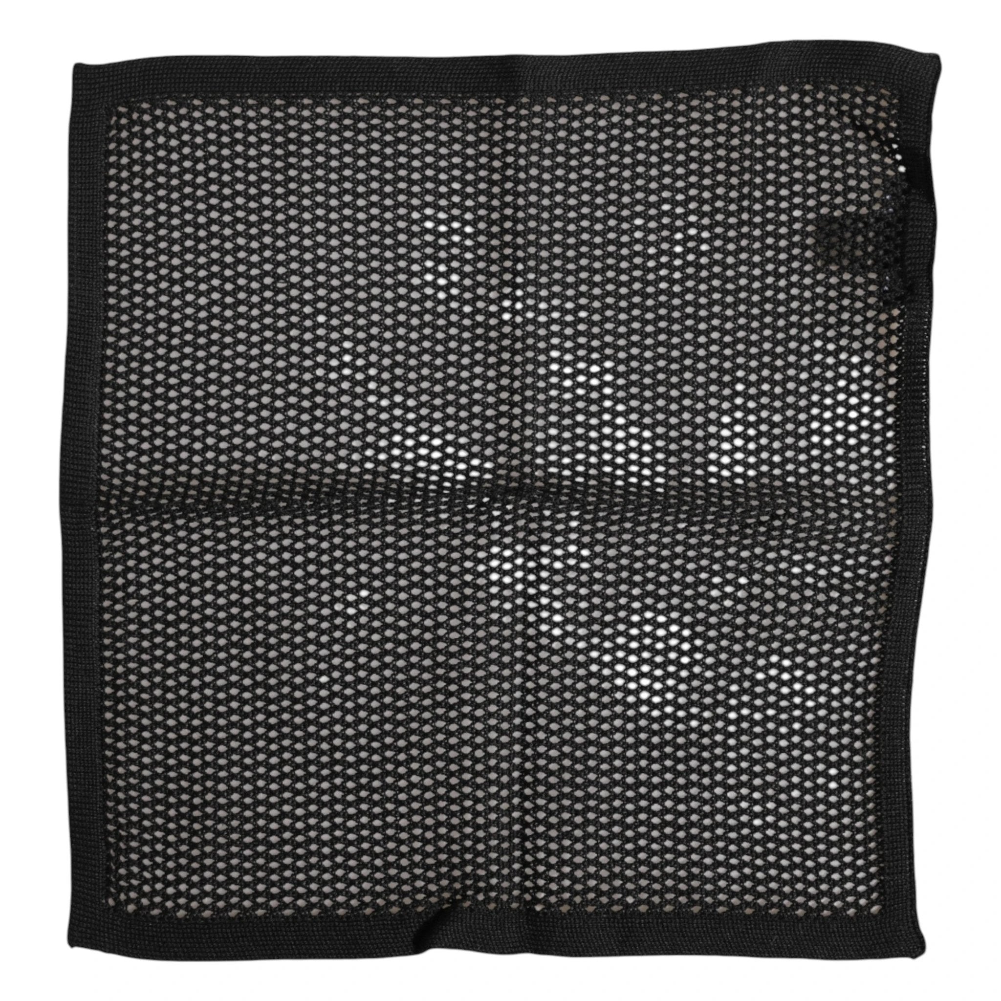 Dolce & Gabbana Black Patterned Cotton Square Foulard Scarf by Dolce & Gabbana