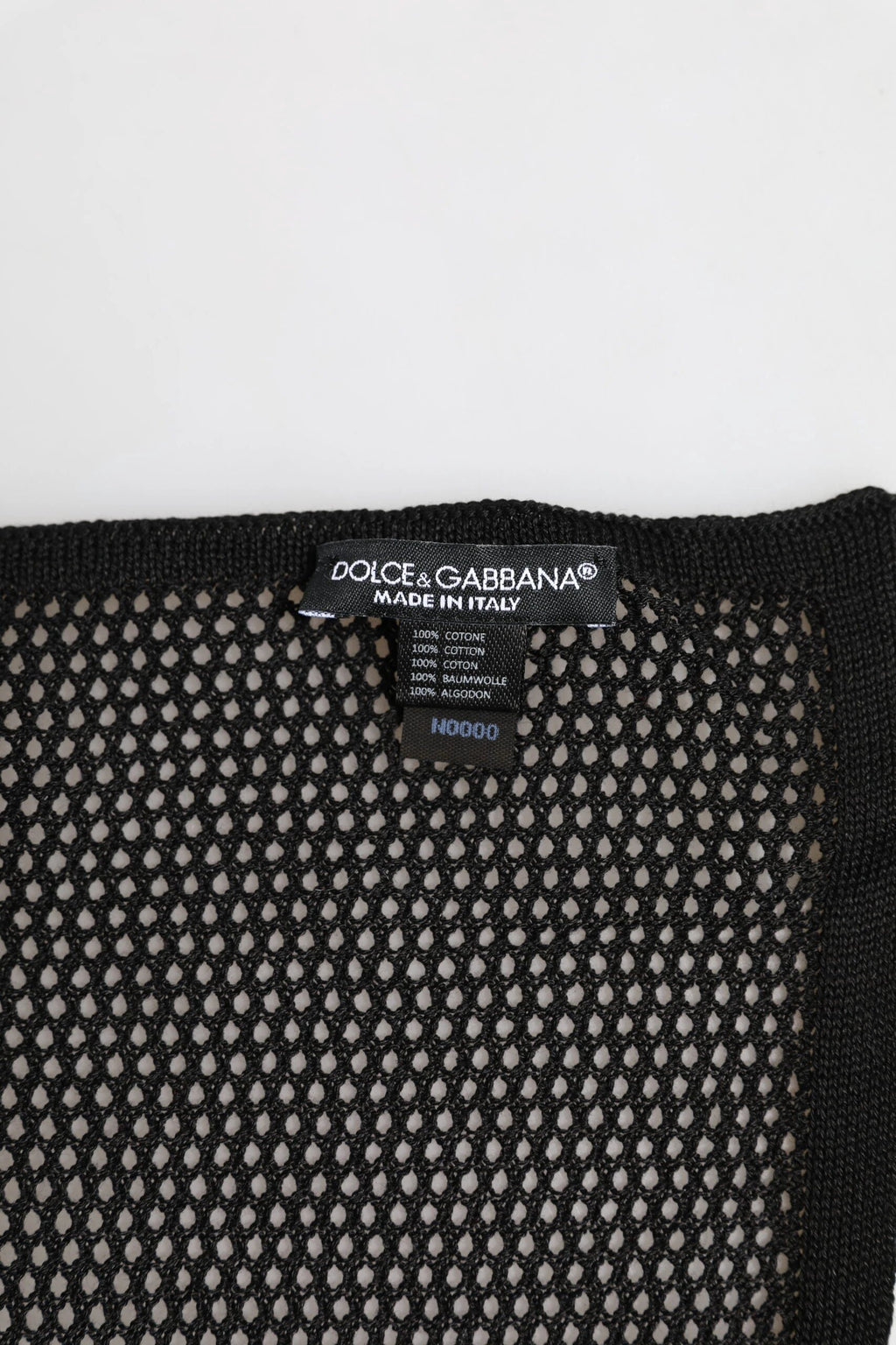 Dolce & Gabbana Black Patterned Cotton Square Foulard Scarf by Dolce & Gabbana