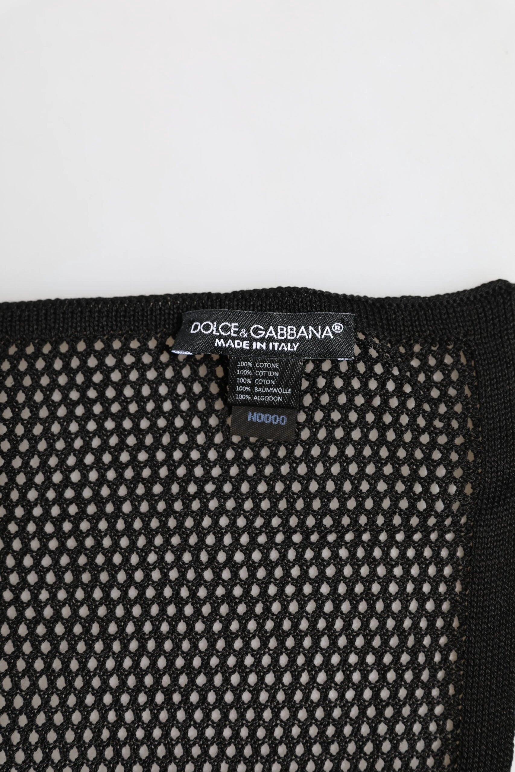 Dolce & Gabbana Black Patterned Cotton Square Foulard Scarf by Dolce & Gabbana