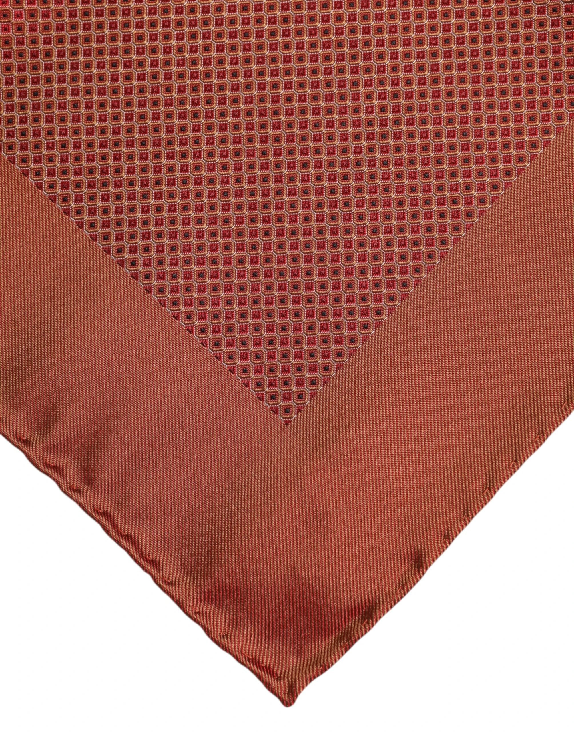 Dolce & Gabbana Orange Silk Square Men Foulard Scarf by Dolce & Gabbana
