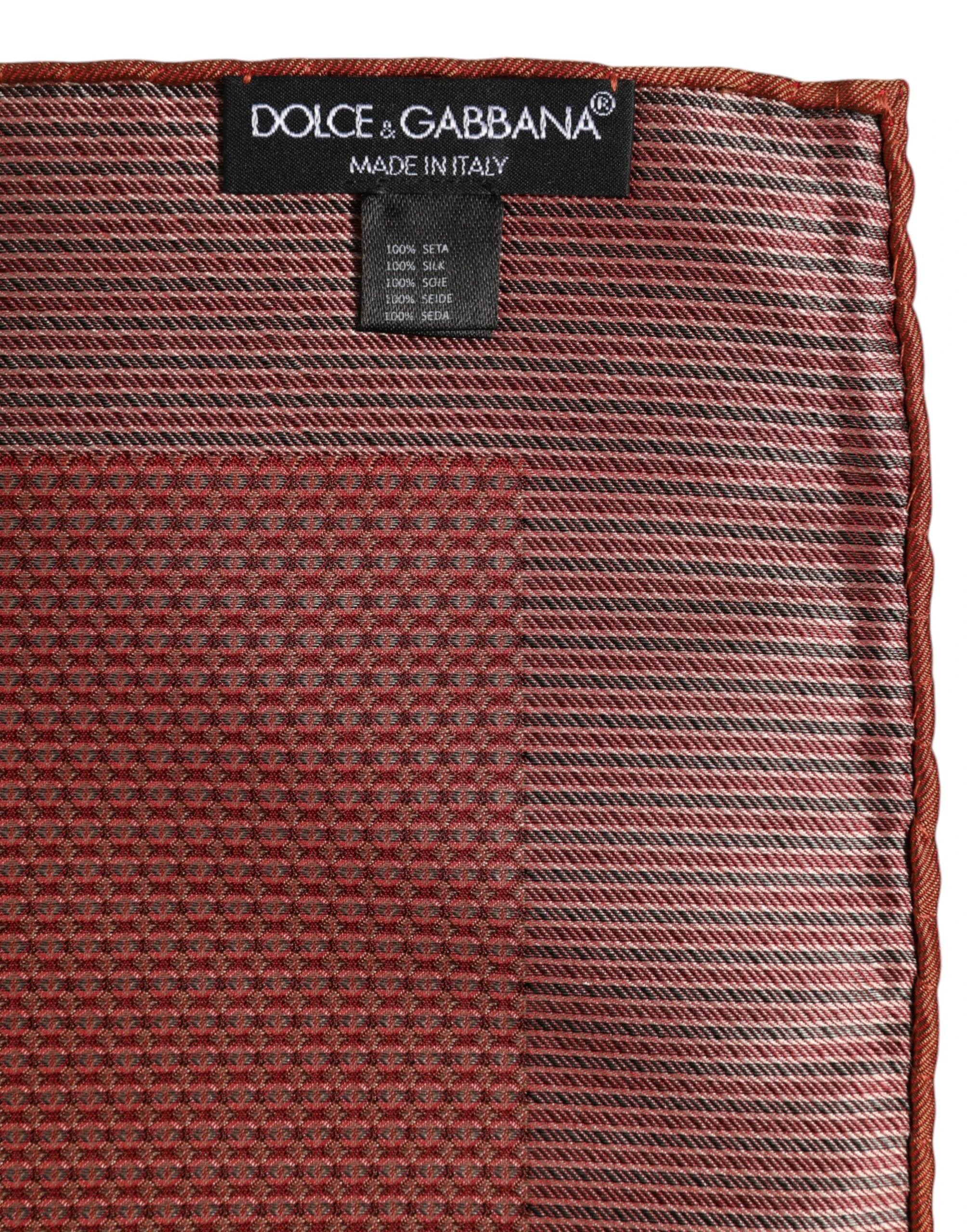 Dolce & Gabbana Orange Silk Square Men Foulard Scarf by Dolce & Gabbana