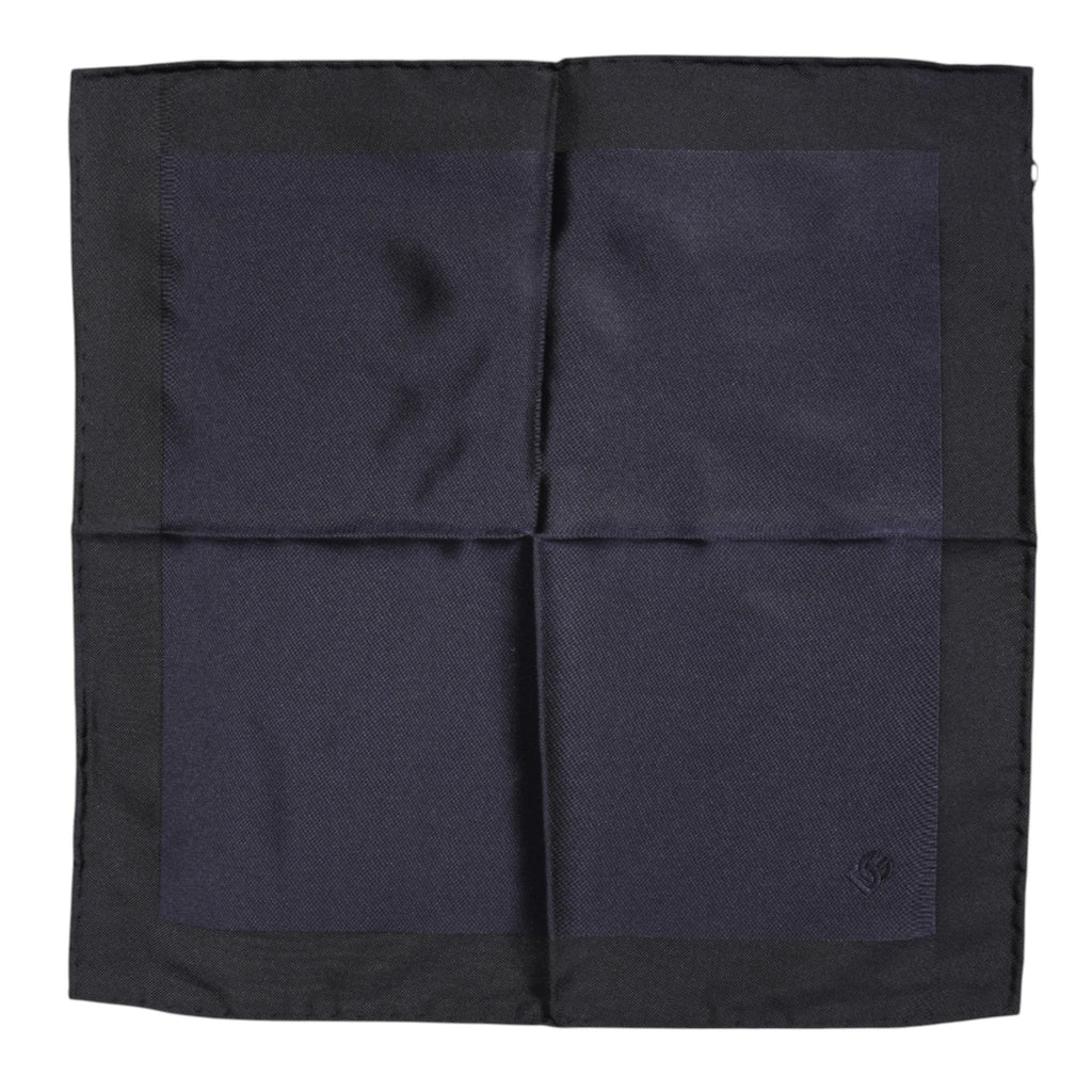 Dolce & Gabbana Dark Blue Silk Square Men Foulard Scarf by Dolce & Gabbana