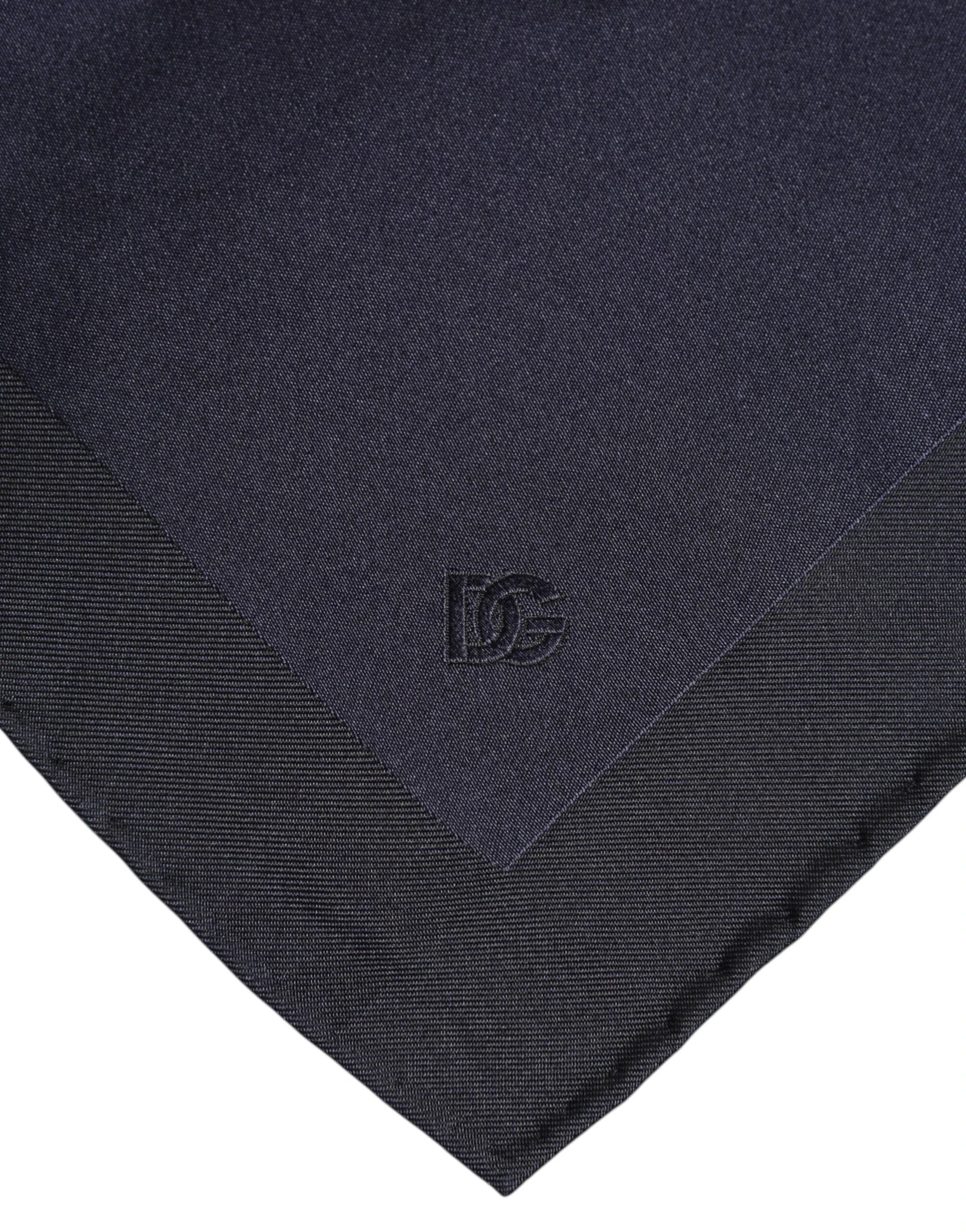 Dolce & Gabbana Dark Blue Silk Square Men Foulard Scarf by Dolce & Gabbana