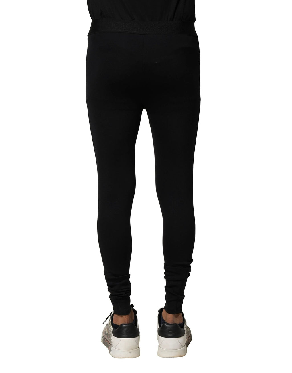 Dolce & Gabbana Black Nylon Elastic Logo Men Leggings Pants by Dolce & Gabbana