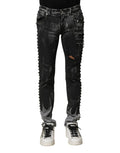 Dolce & Gabbana Black Washed Embellished Skinny Denim Jeans by Dolce & Gabbana